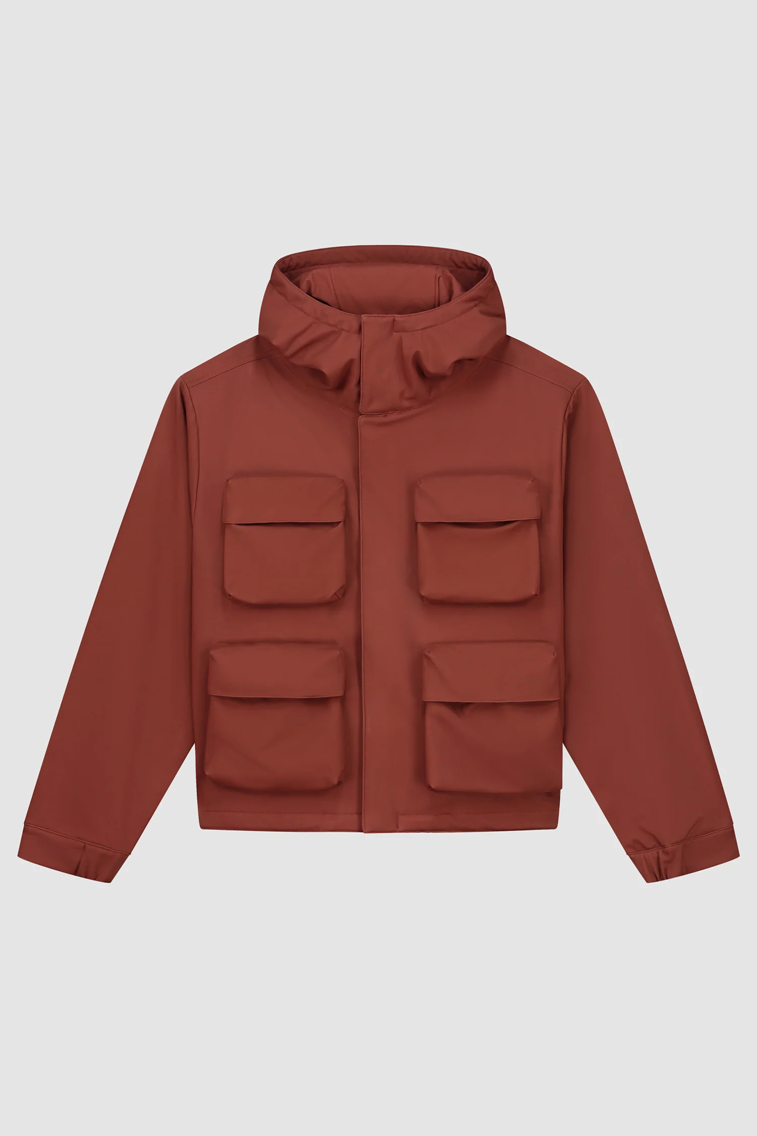 3D Pockets Hooded Nylon Jacket - Orange - Image 8