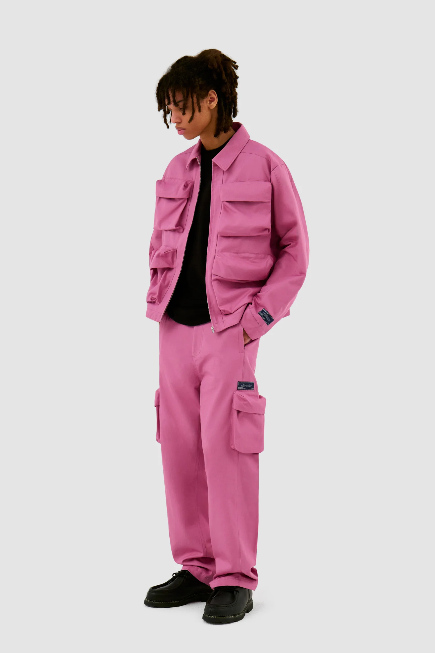 3D Pockets Cotton Jacket - Pink - Image 4