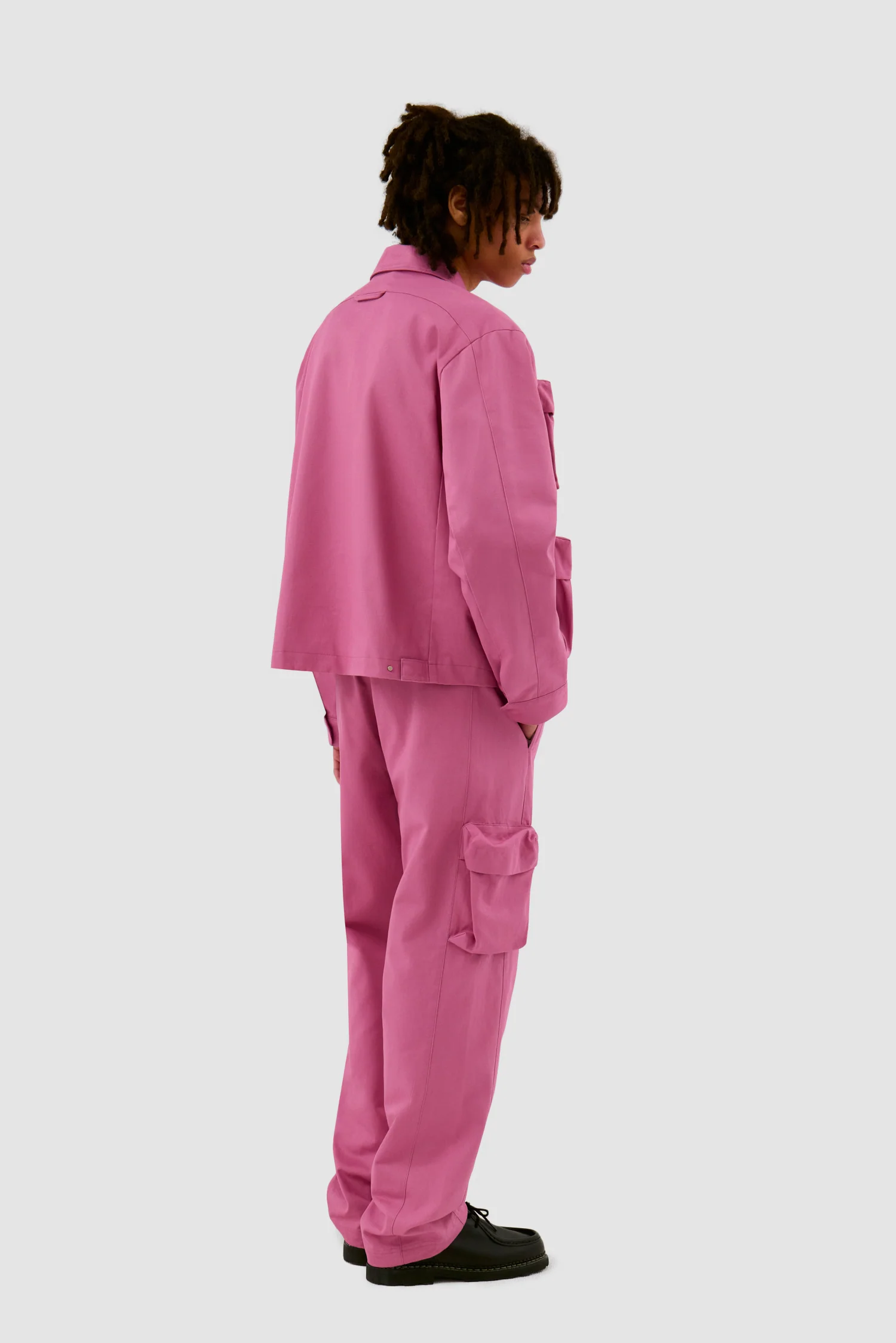 3D Pockets Cotton Jacket - Pink - Image 5