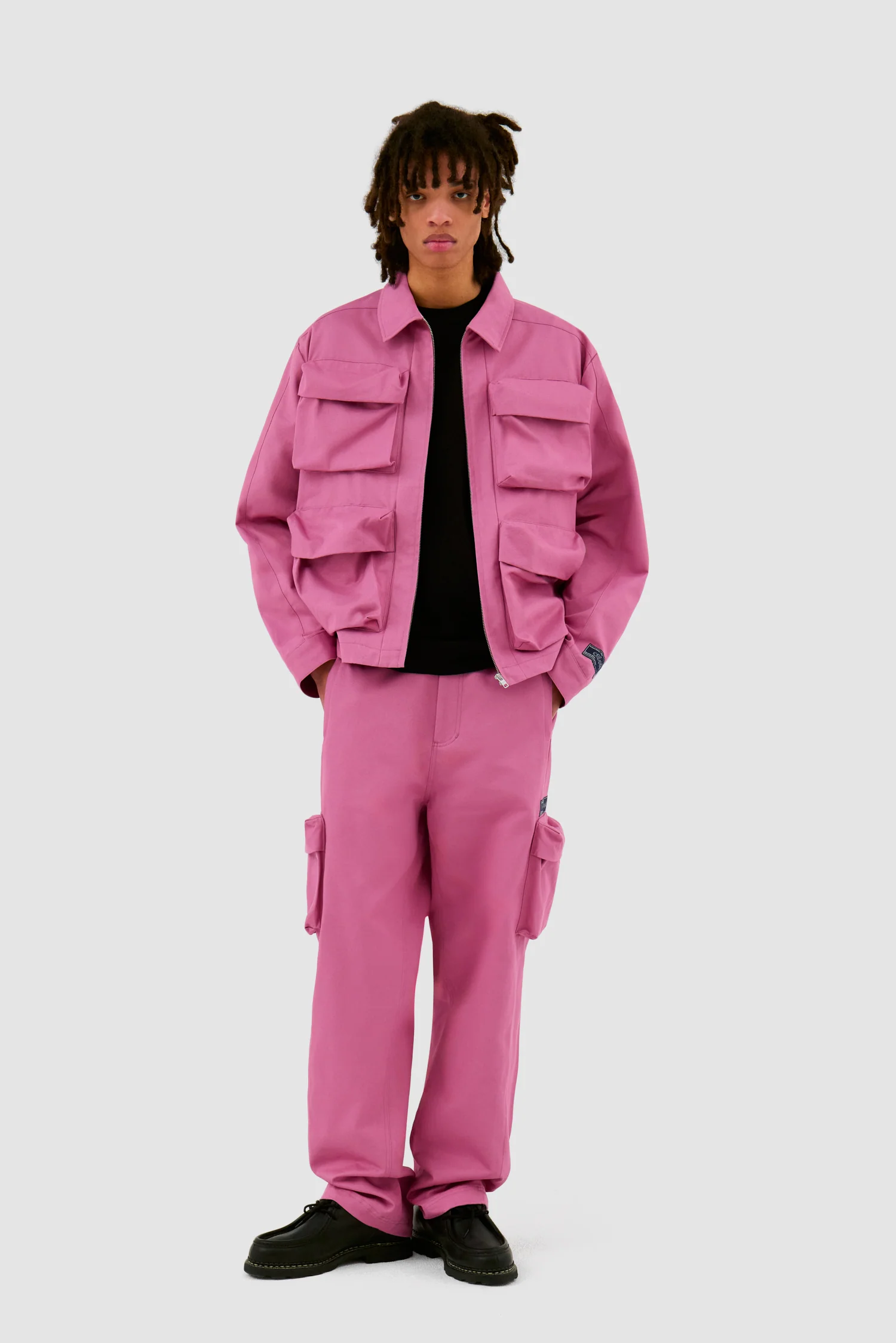 3D Pockets Cotton Pants - Pink - Image 4