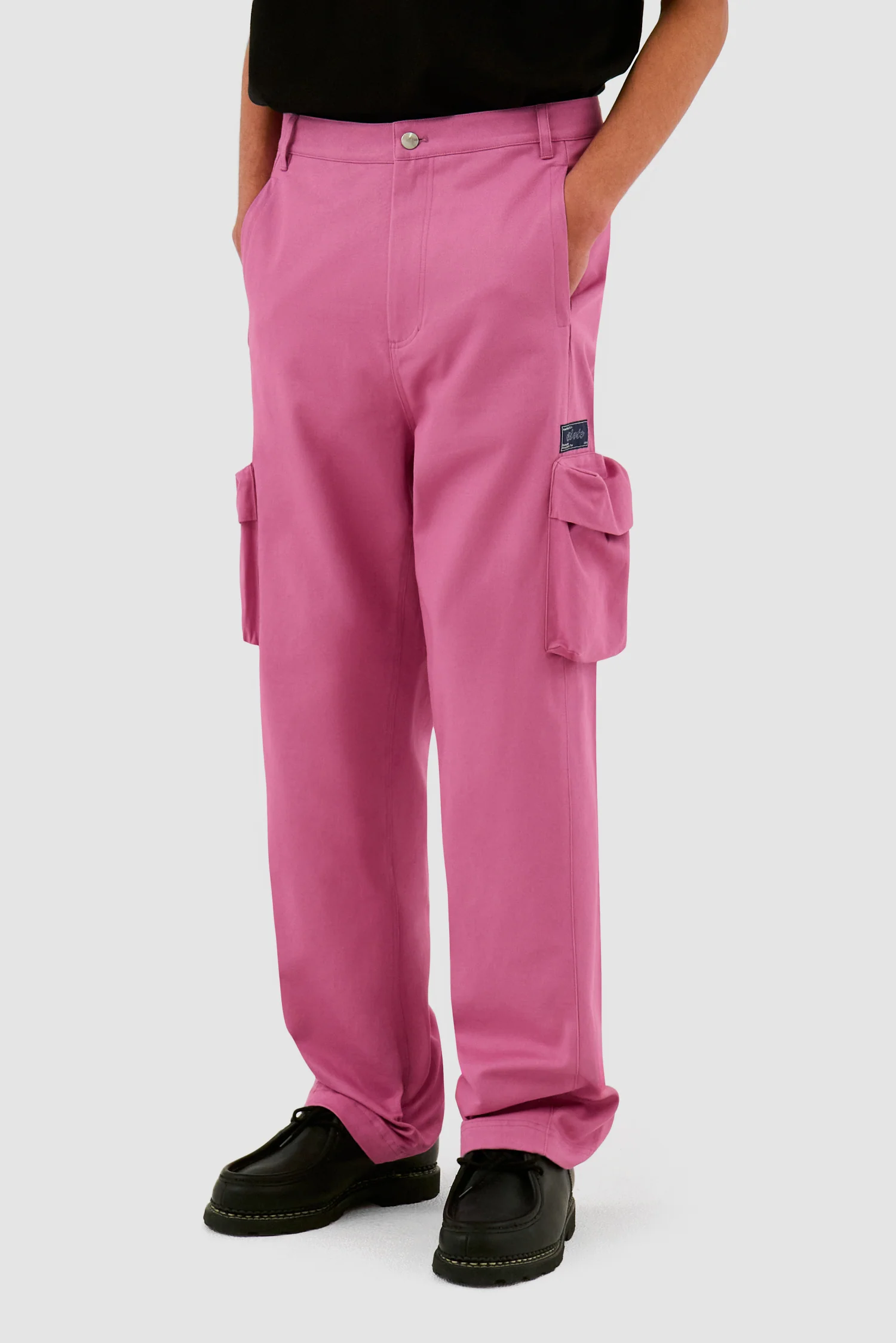 3D Pockets Cotton Pants - Pink - Image 7