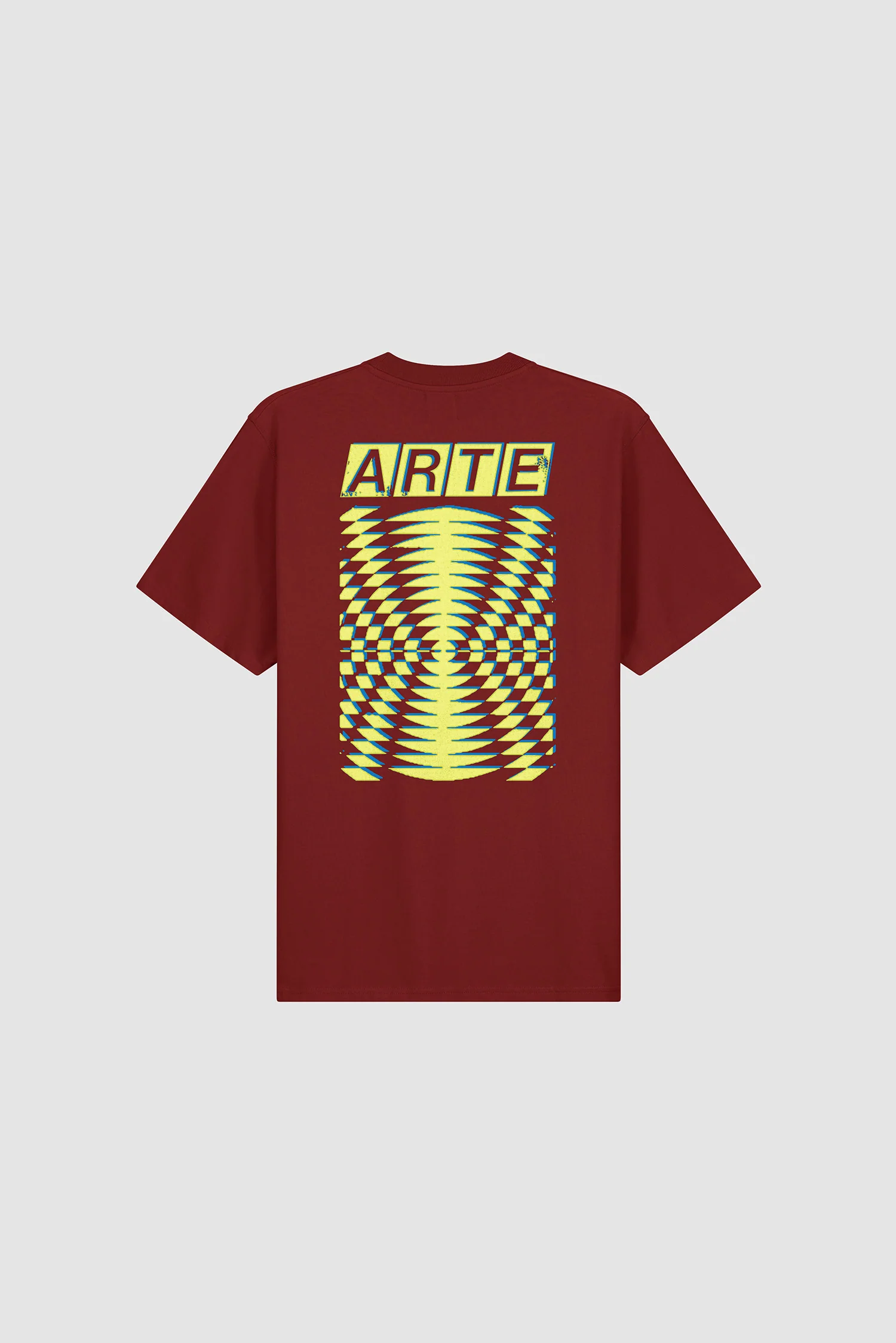 Abstract Back Print T-shirt - Bordeaux - Image 8