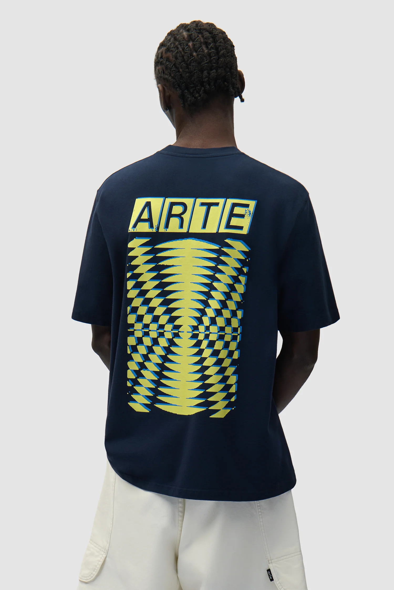 Abstract Back Print T-shirt - Navy - Image 2
