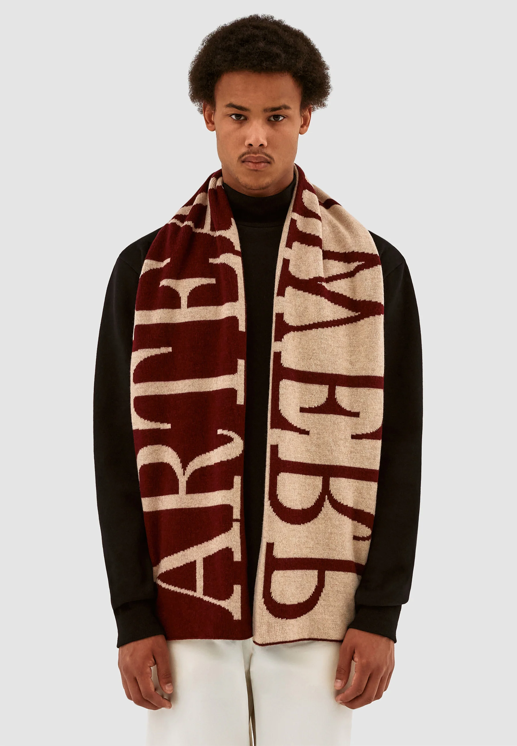 Alex Antwerp Scarf - Bordeaux/Dark Cream - Image 4