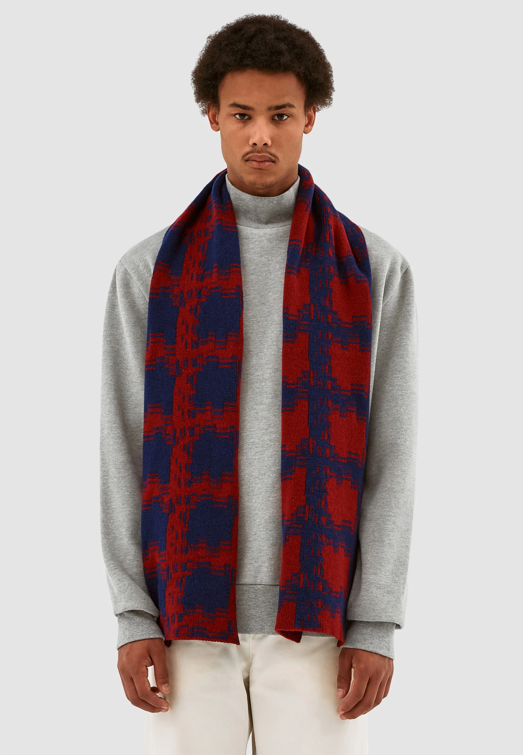 Alex Square Scarf - Navy/Bordeaux - Image 4