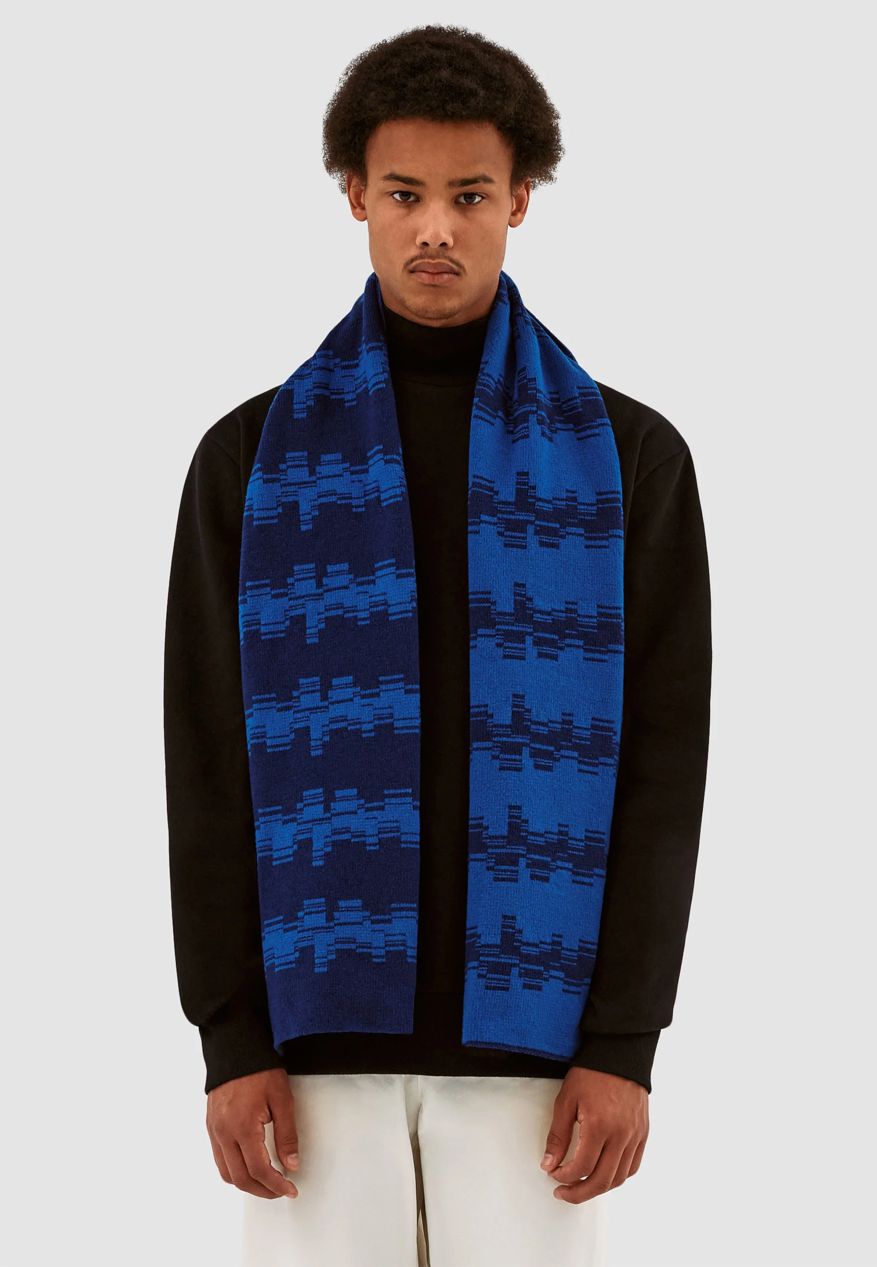 Alex Stripe Scarf - Blue/Navy - Image 4