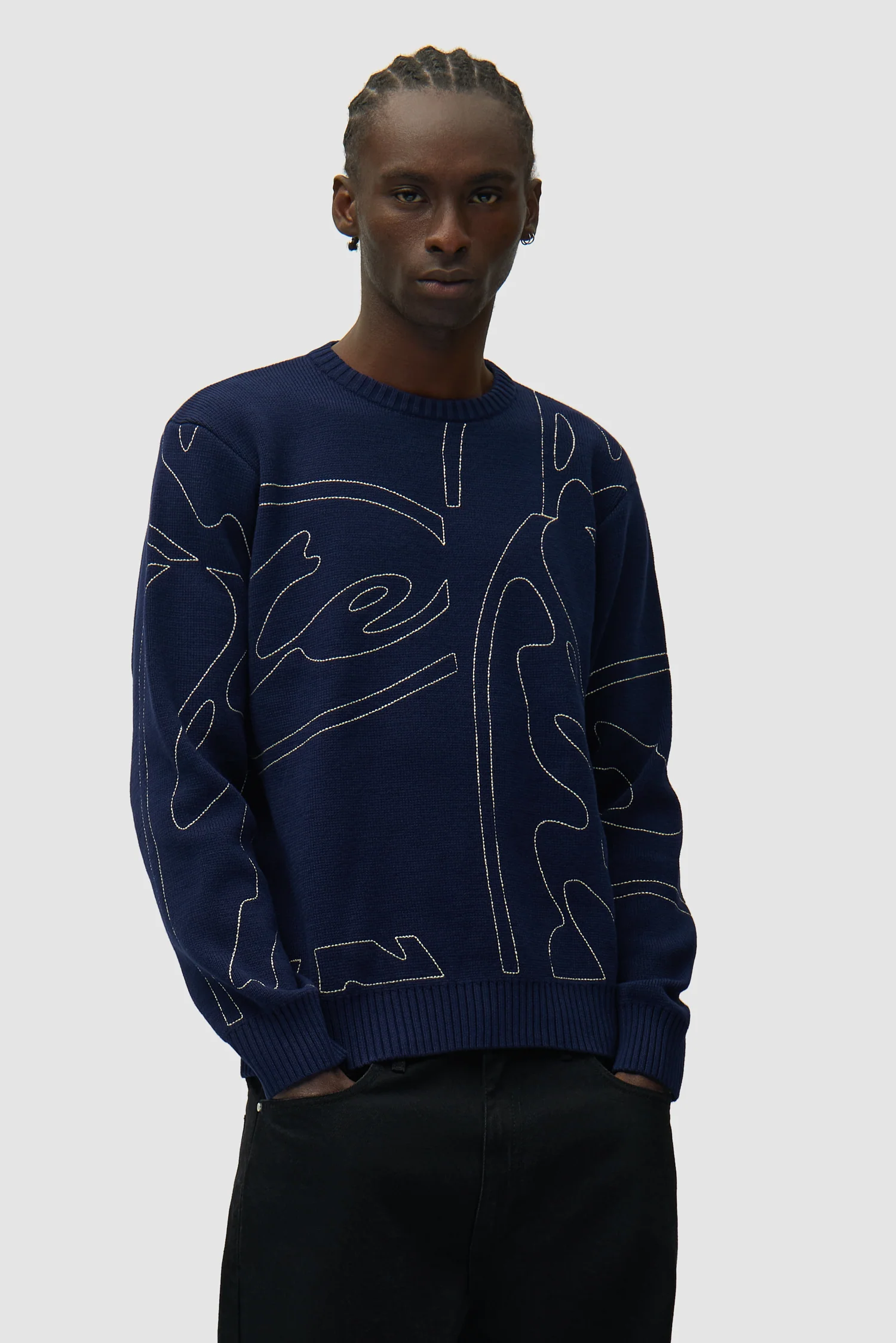 Allover Circle Logo Knit - Navy - Image 2
