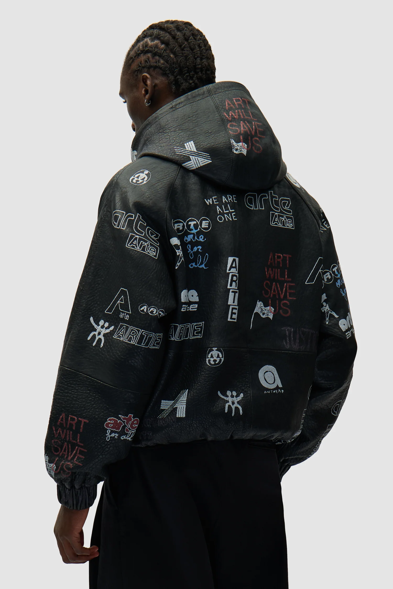 Allover Leather Jacket - Black - Image 3