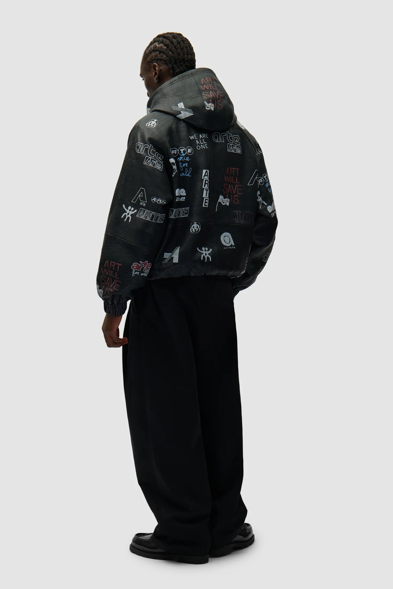 Allover Leather Jacket - Black - Image 6