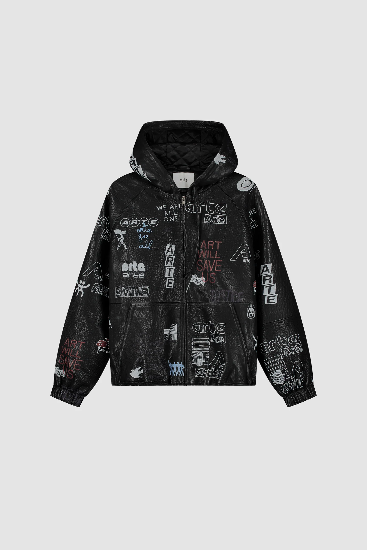 Allover Leather Jacket - Black - Image 8