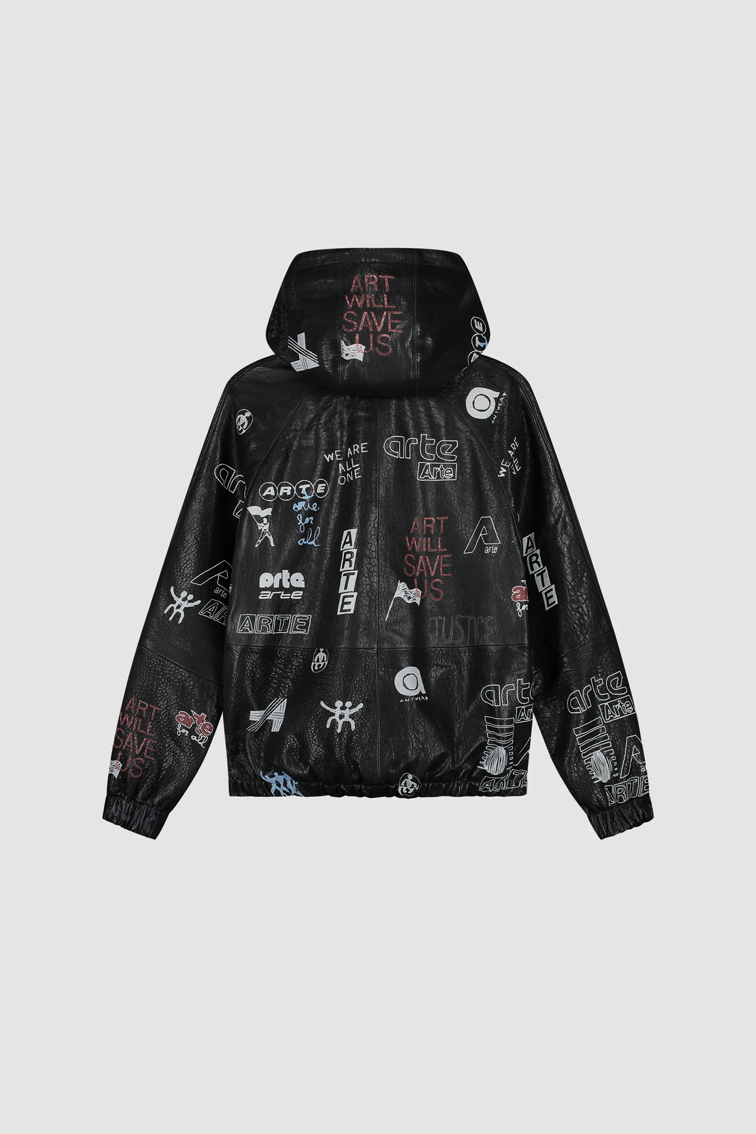 Allover Leather Jacket - Black - Image 9