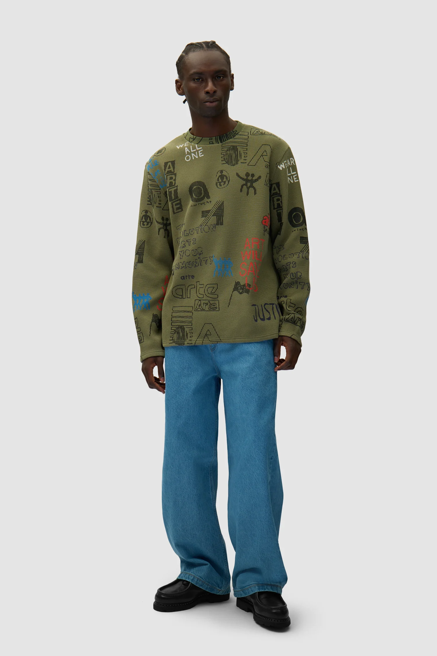 Allover Waffle Longsleeve - Green - Image 4