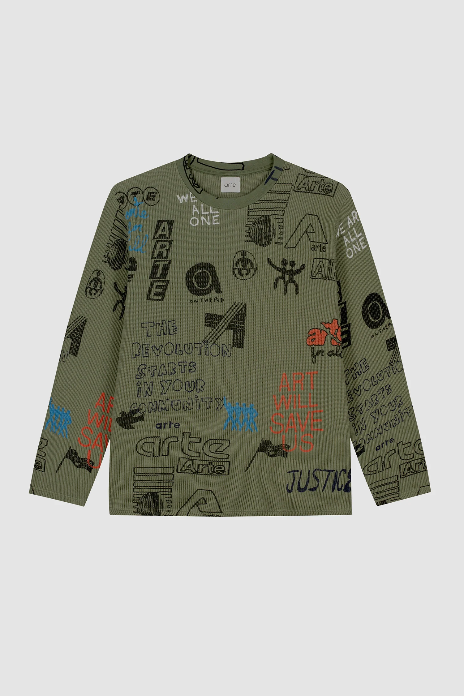 Allover Waffle Longsleeve - Green - Image 8