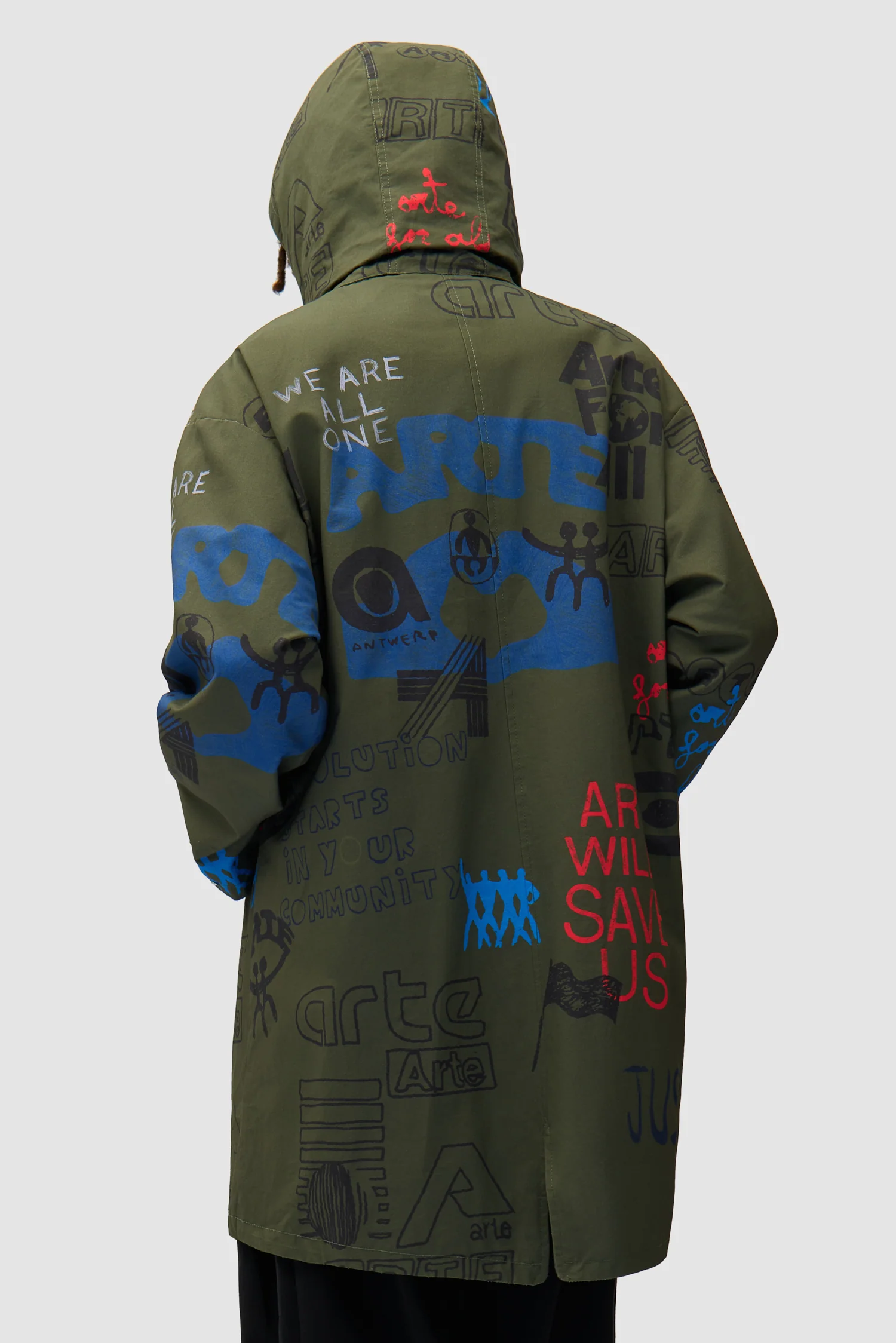 Art Saves Coat - Dark Green - Image 3