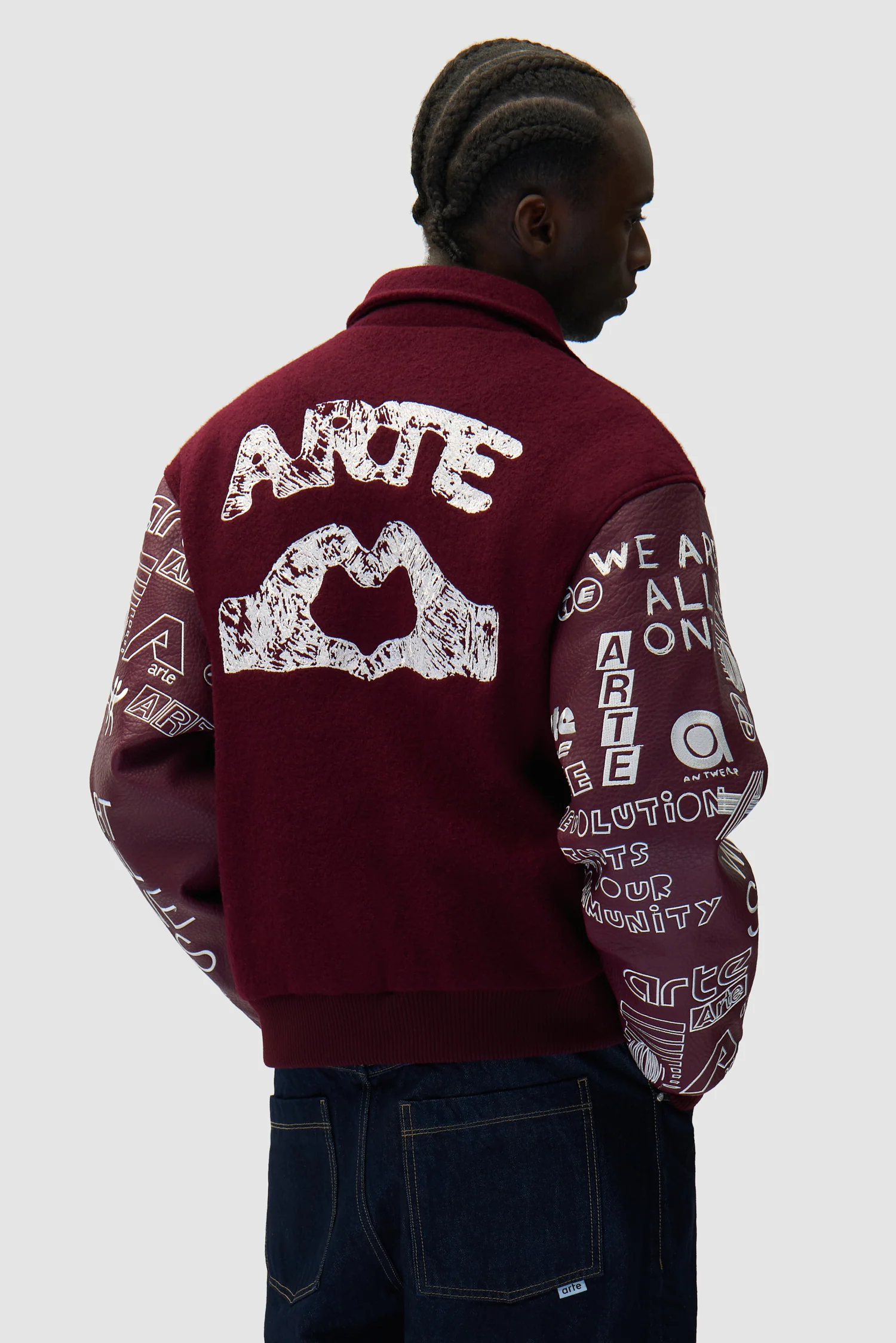 Graffiti Varsity Jacket - Bordeaux - Image 3