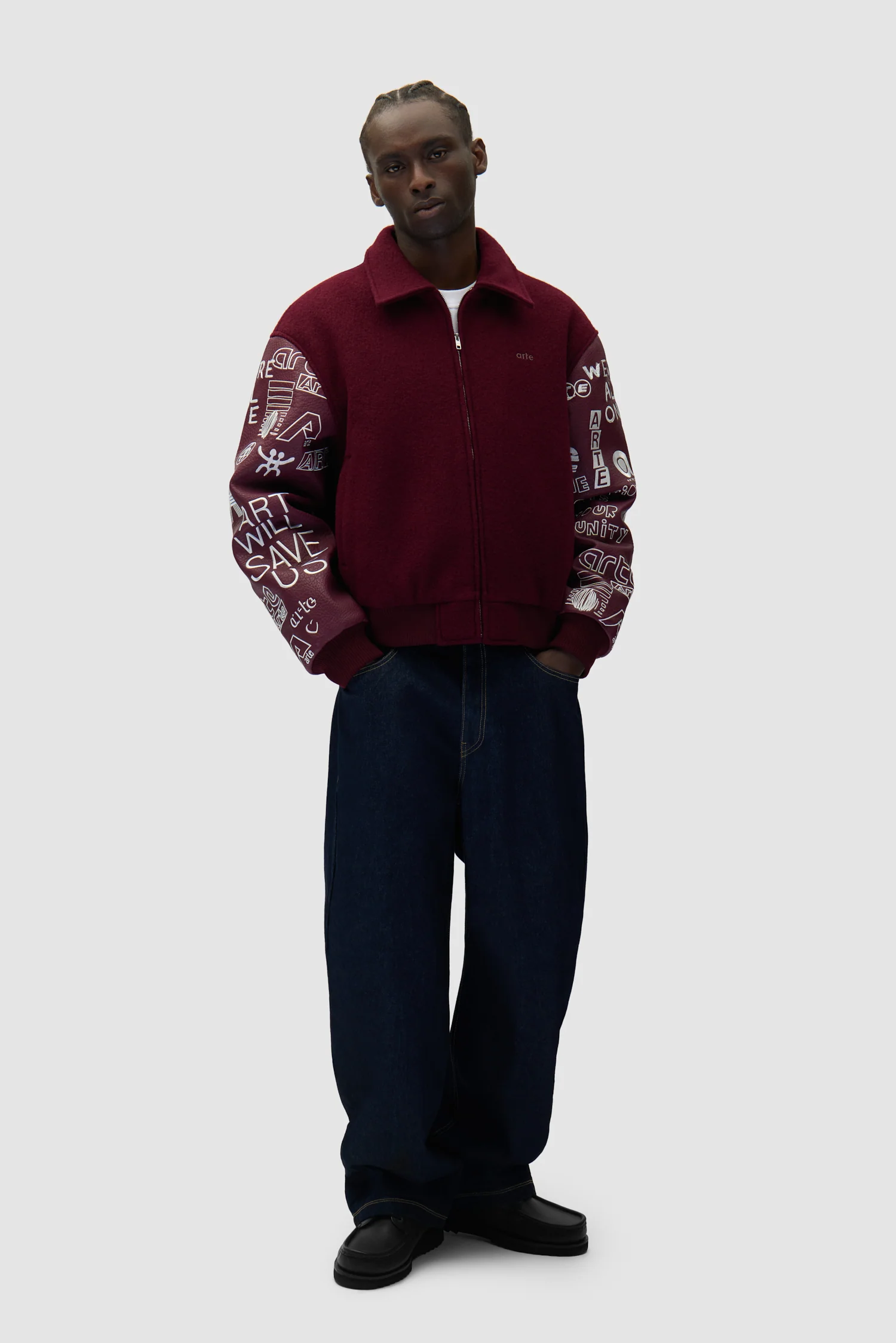 Graffiti Varsity Jacket - Bordeaux - Image 4