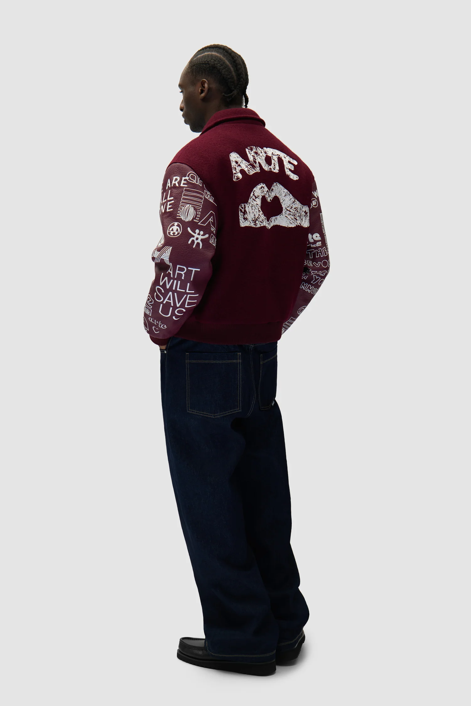 Graffiti Varsity Jacket - Bordeaux - Image 5
