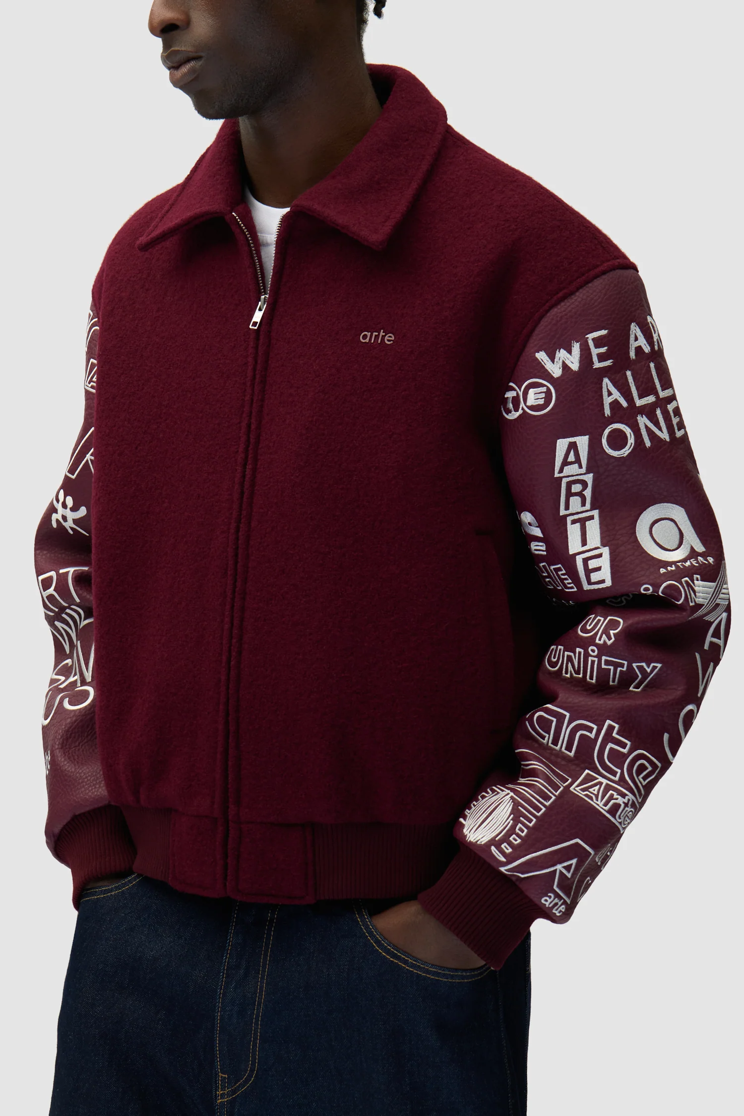 Graffiti Varsity Jacket - Bordeaux - Image 7