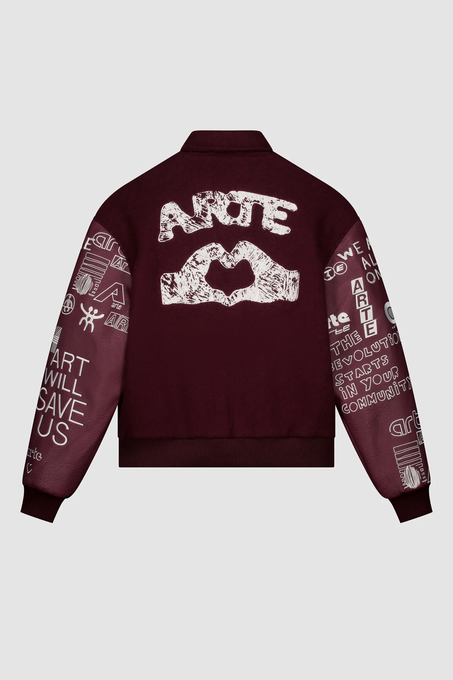 Graffiti Varsity Jacket - Bordeaux - Image 9