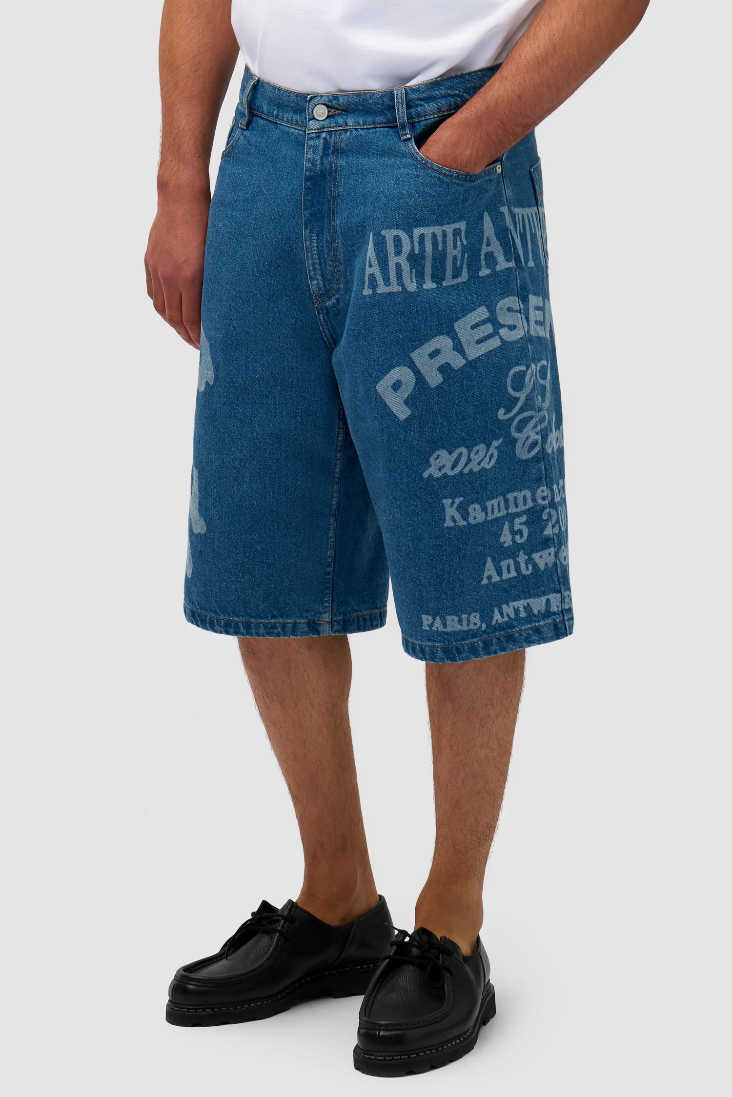 Arte Print Shorts - Denim Bleach - Image 3