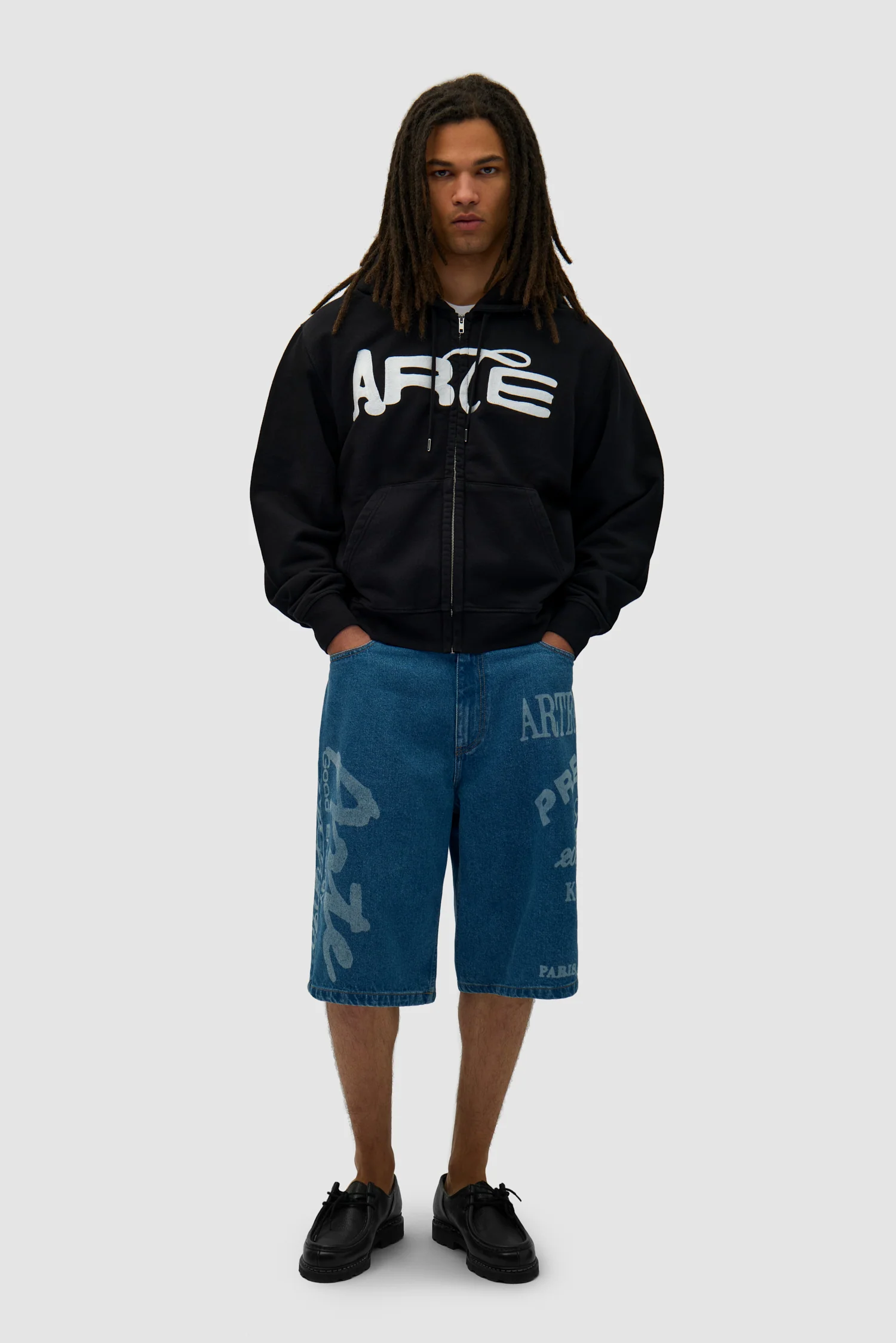 Arte Print Shorts - Denim Bleach - Image 5
