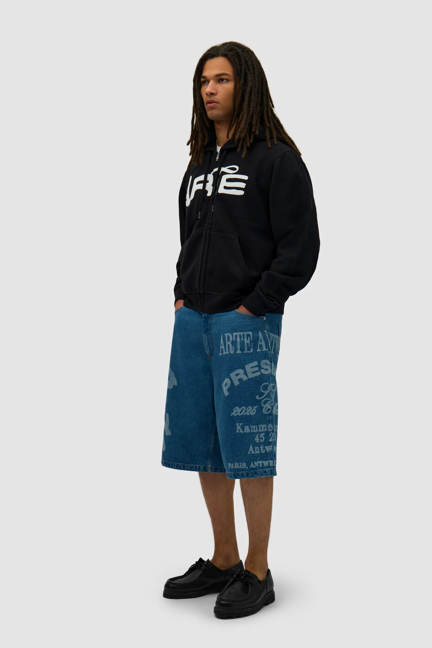 Arte Print Shorts - Denim Bleach - Image 6