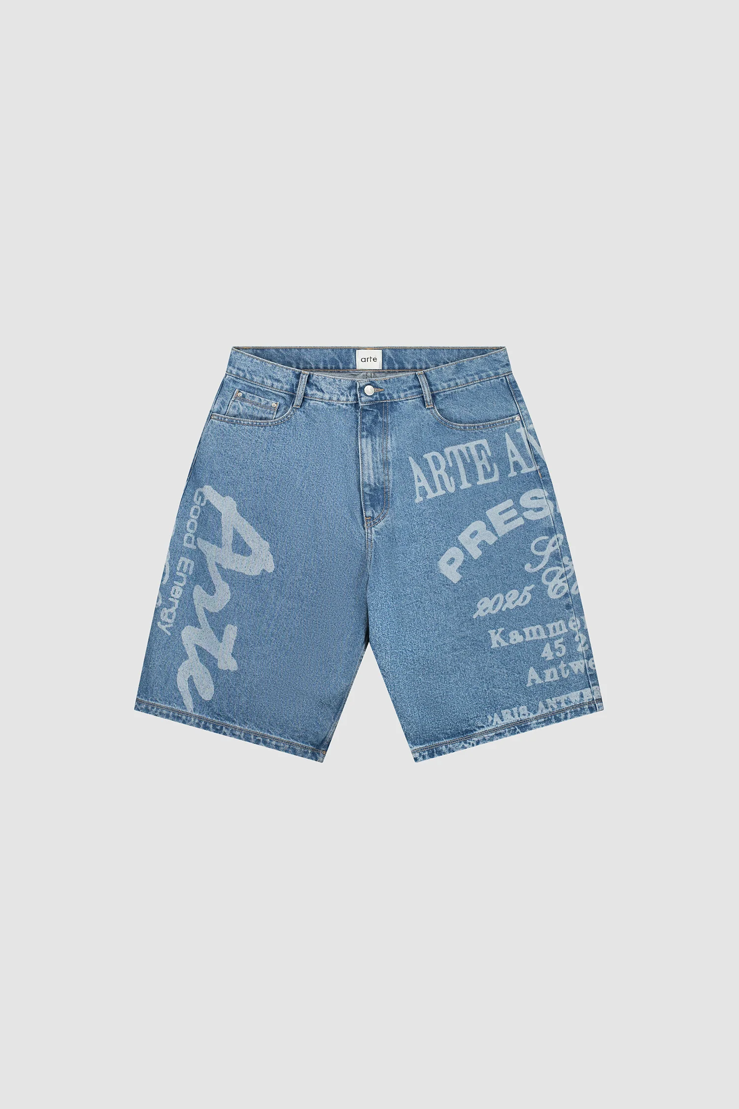 Arte Print Shorts - Denim Bleach - Image 9