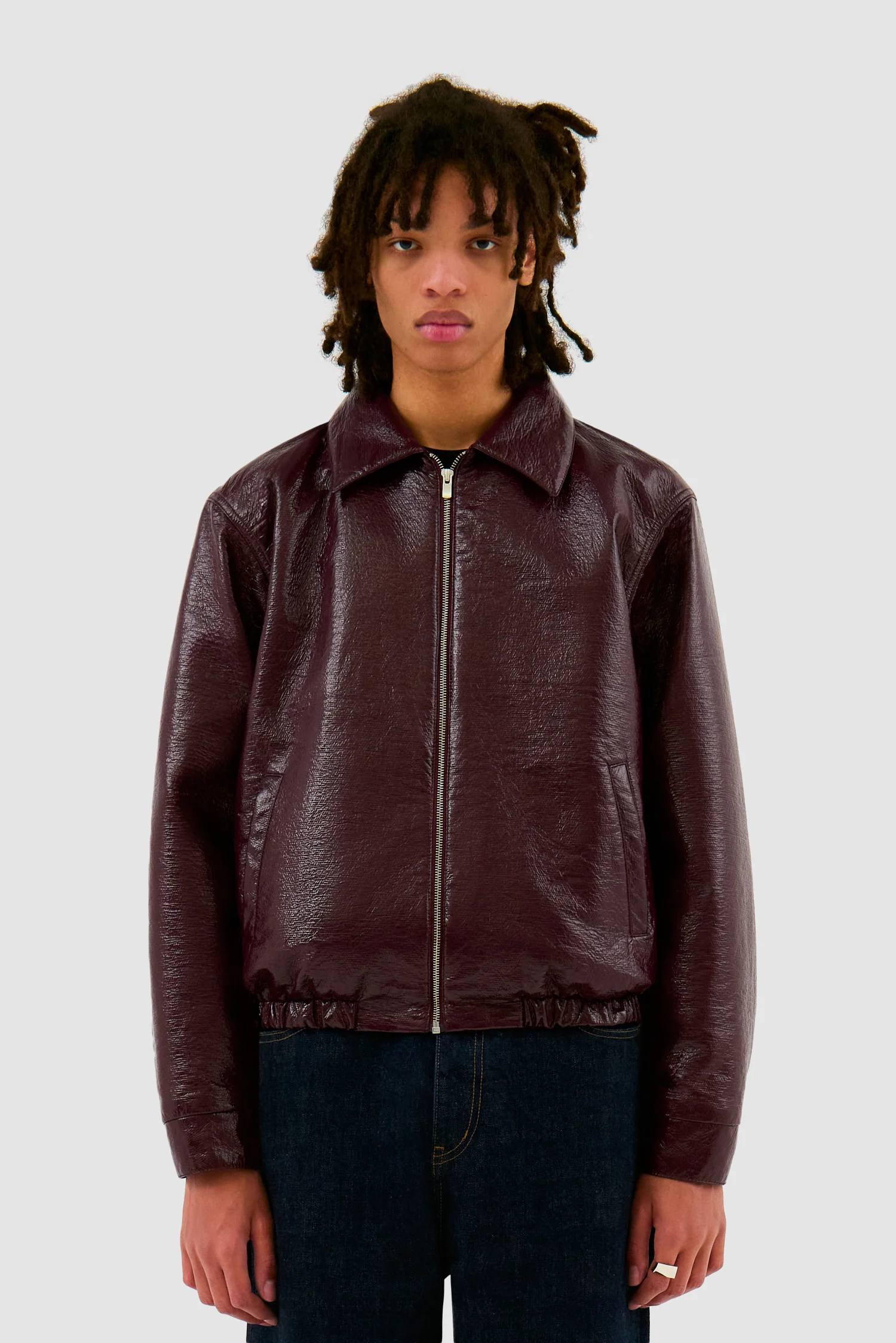 Patent PU Jacket - Red - Image 2