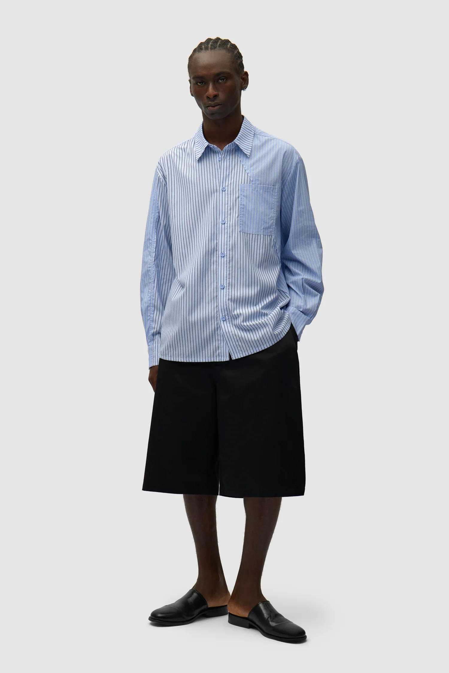 Assimetrical Long Shirt - Striped - Image 4