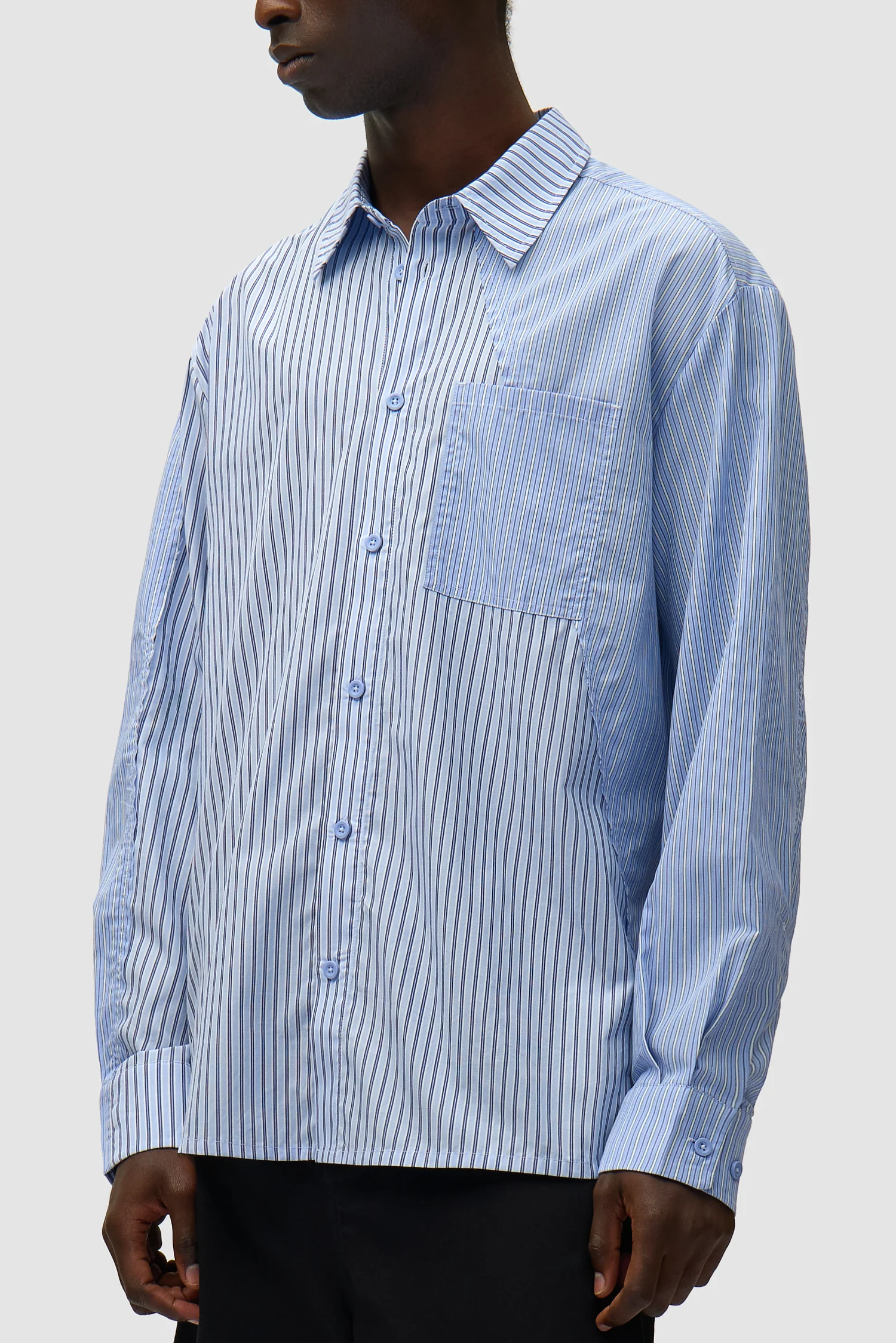 Assimetrical Long Shirt - Striped - Image 7