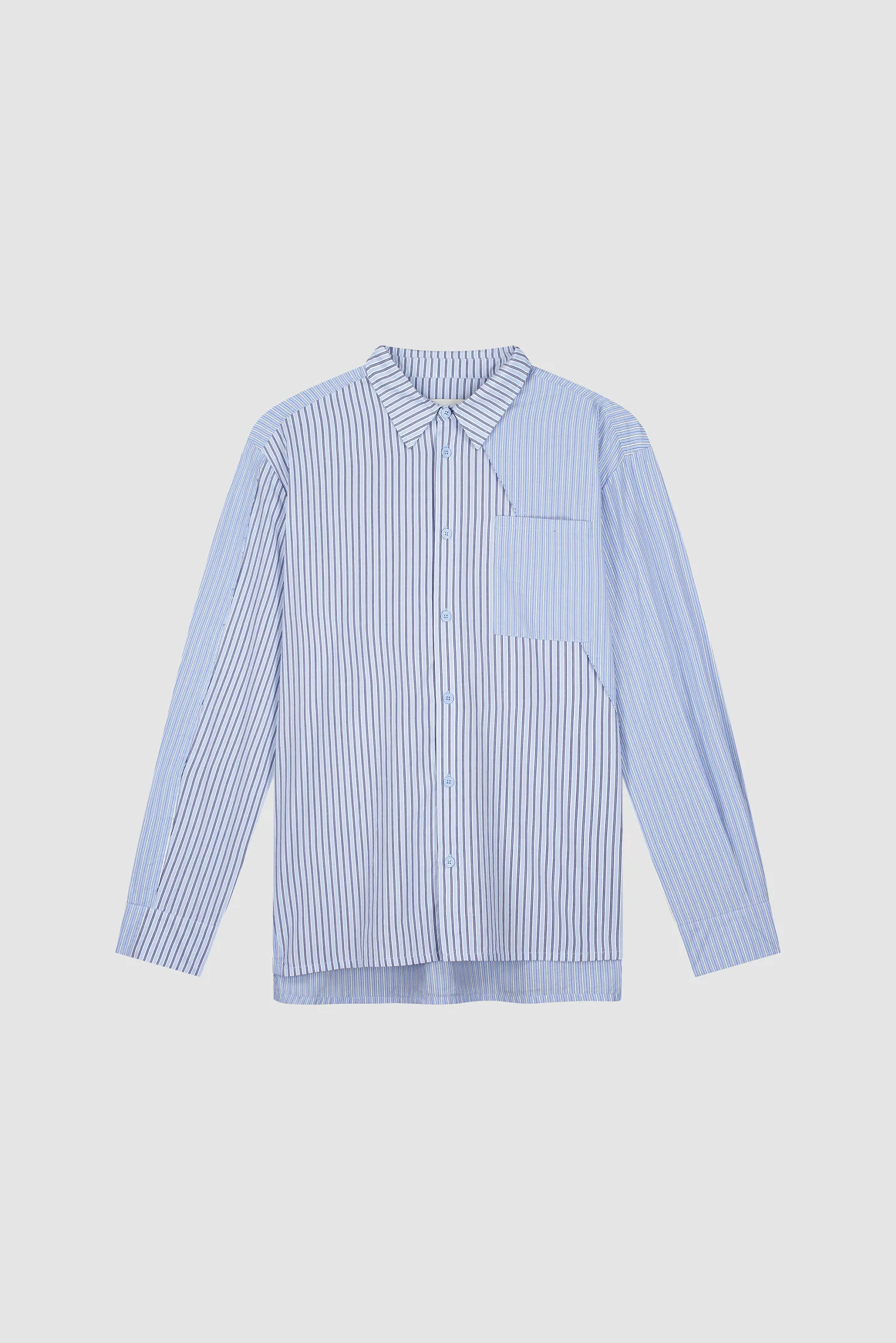 Assimetrical Long Shirt - Striped - Image 9