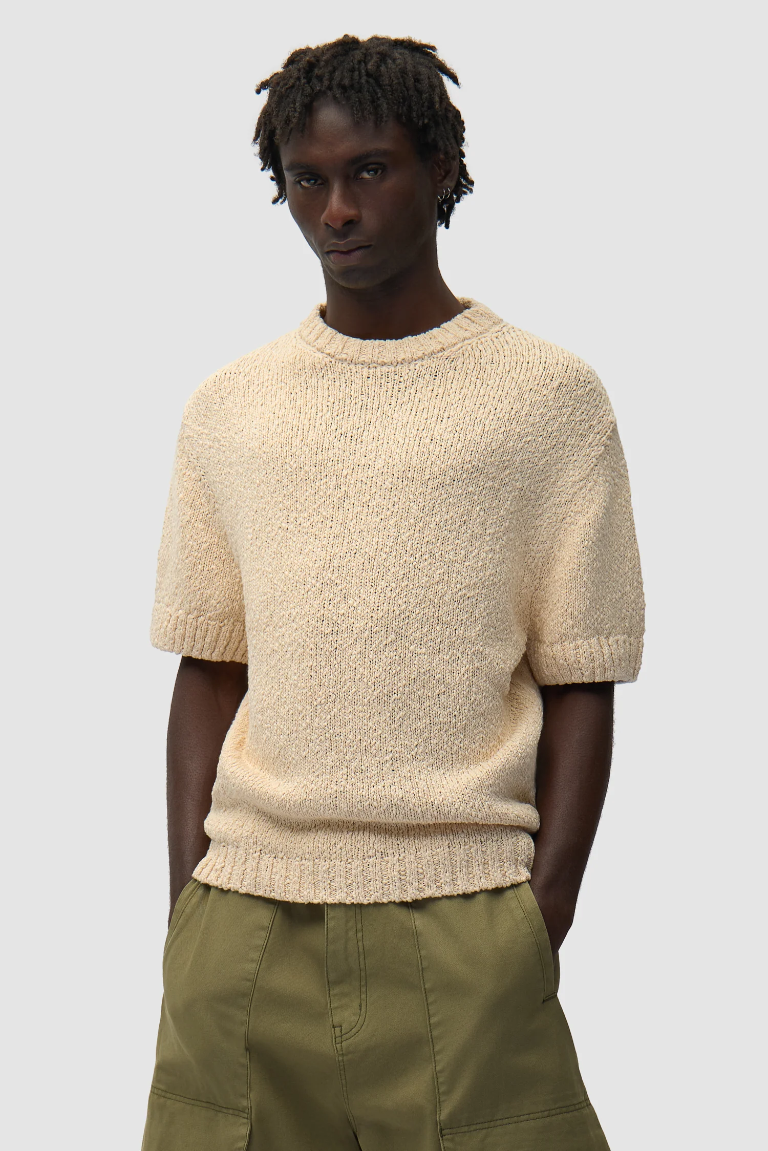Back graphic Knit T-shirt - Cream - Image 3