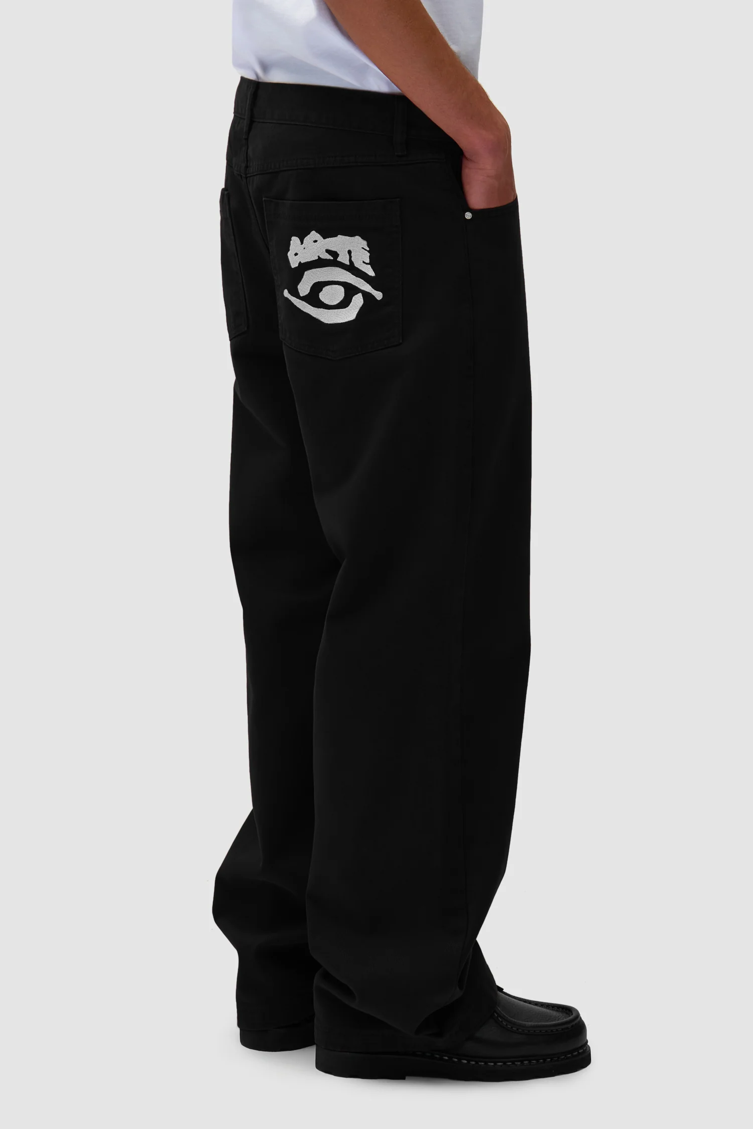 Back Pocket Graphic Pants - Black - Image 3