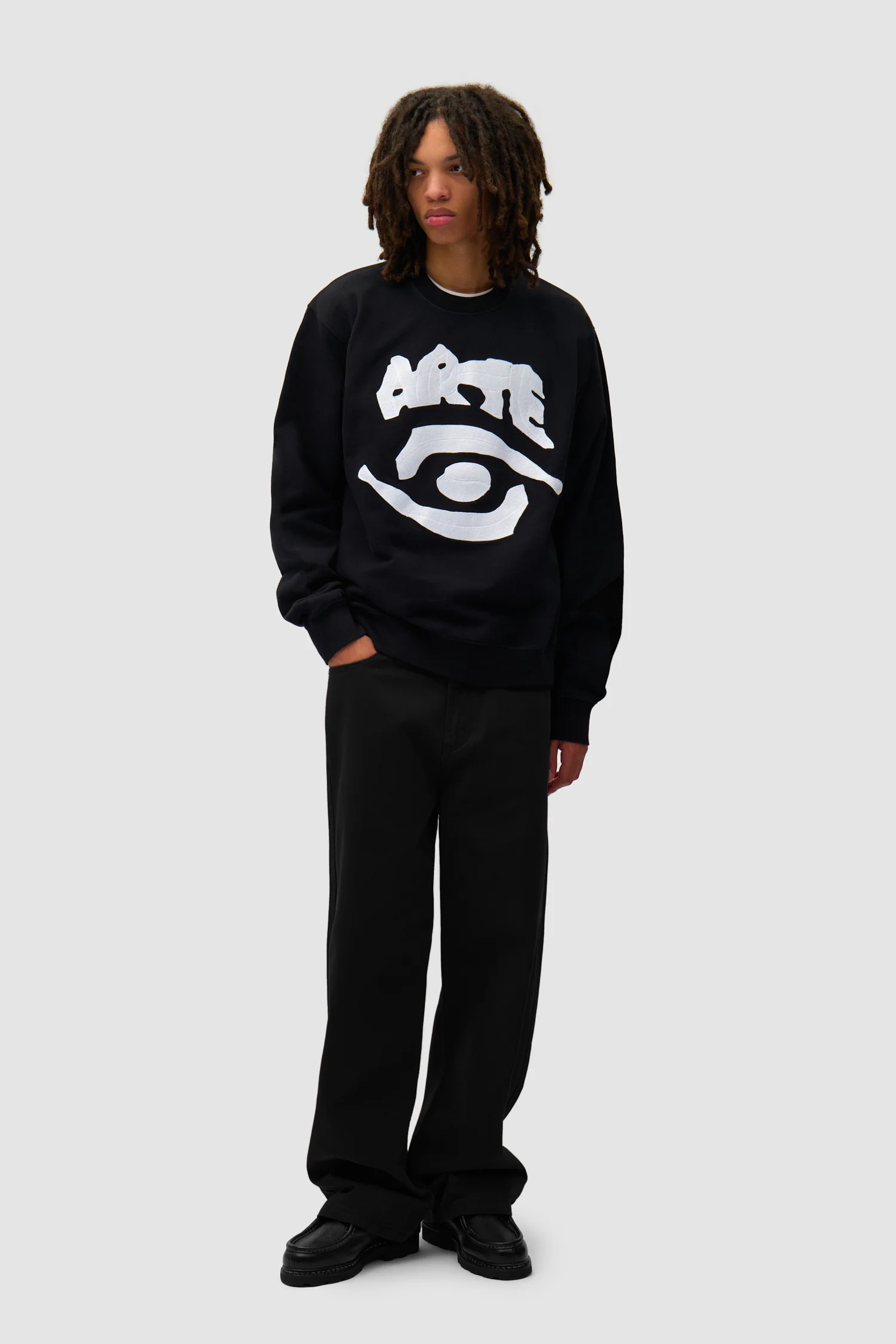 Back Pocket Graphic Pants - Black - Image 5