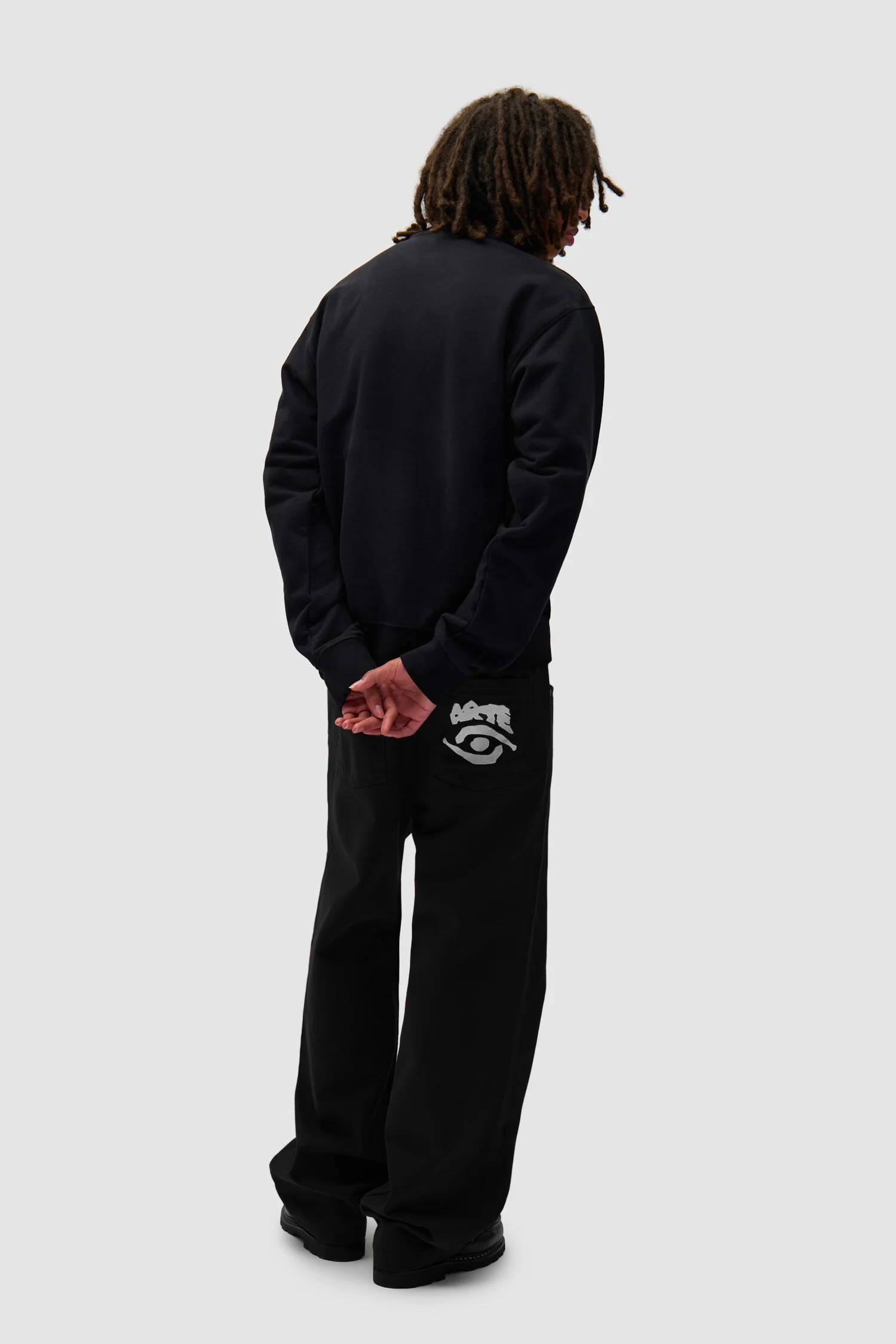 Back Pocket Graphic Pants - Black - Image 7