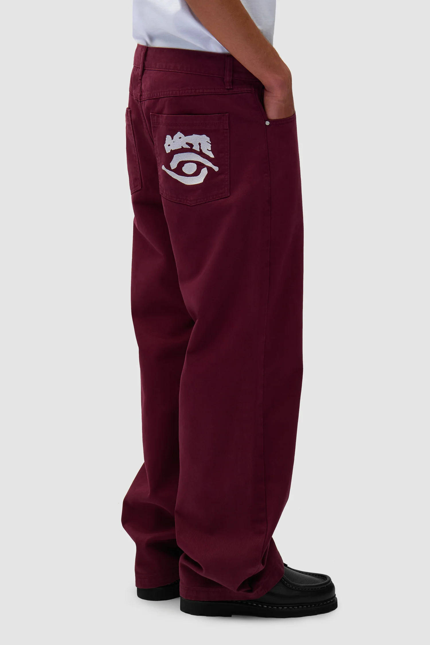 Back Pocket Graphic Pants - Bordeaux - Image 3
