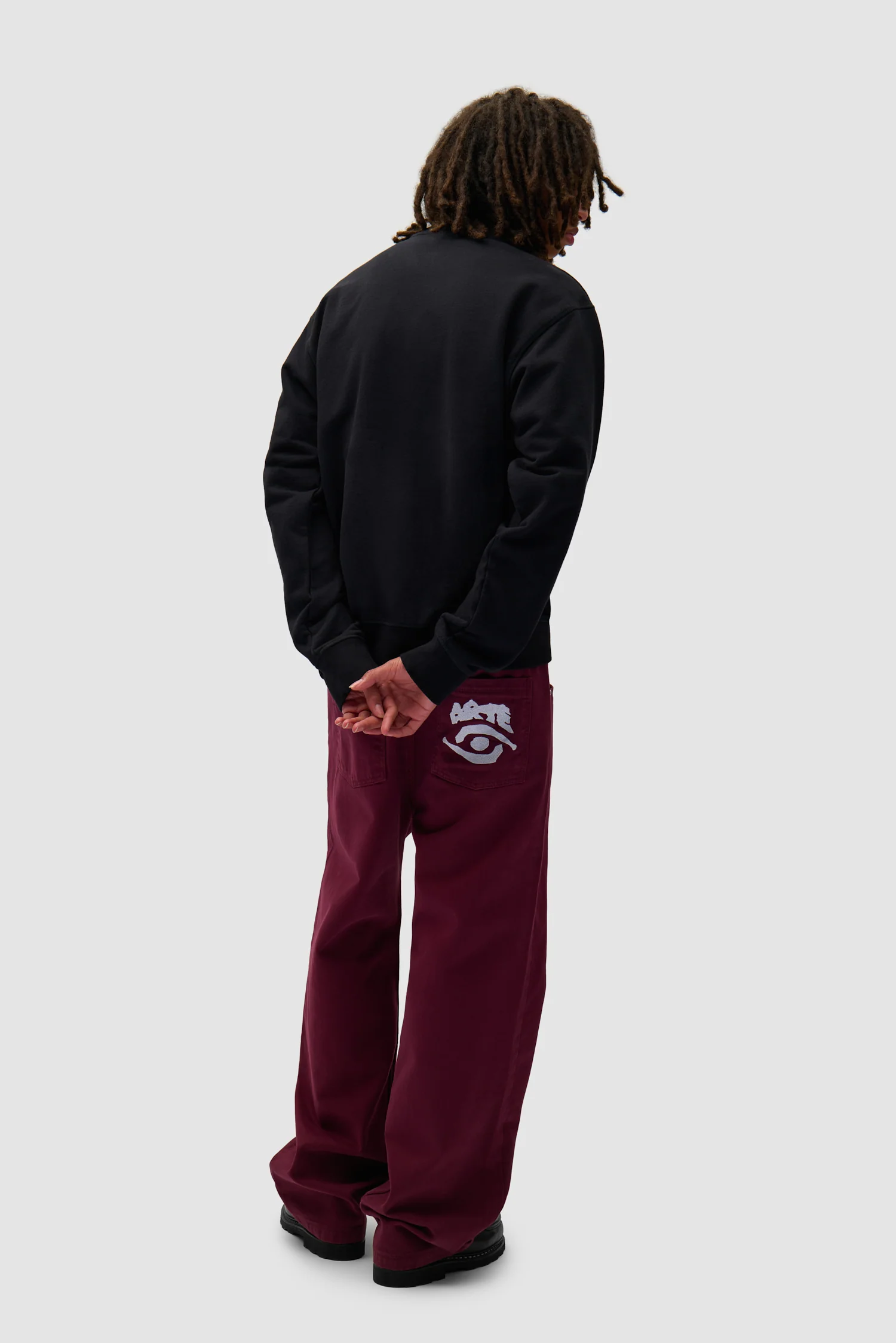 Back Pocket Graphic Pants - Bordeaux - Image 7