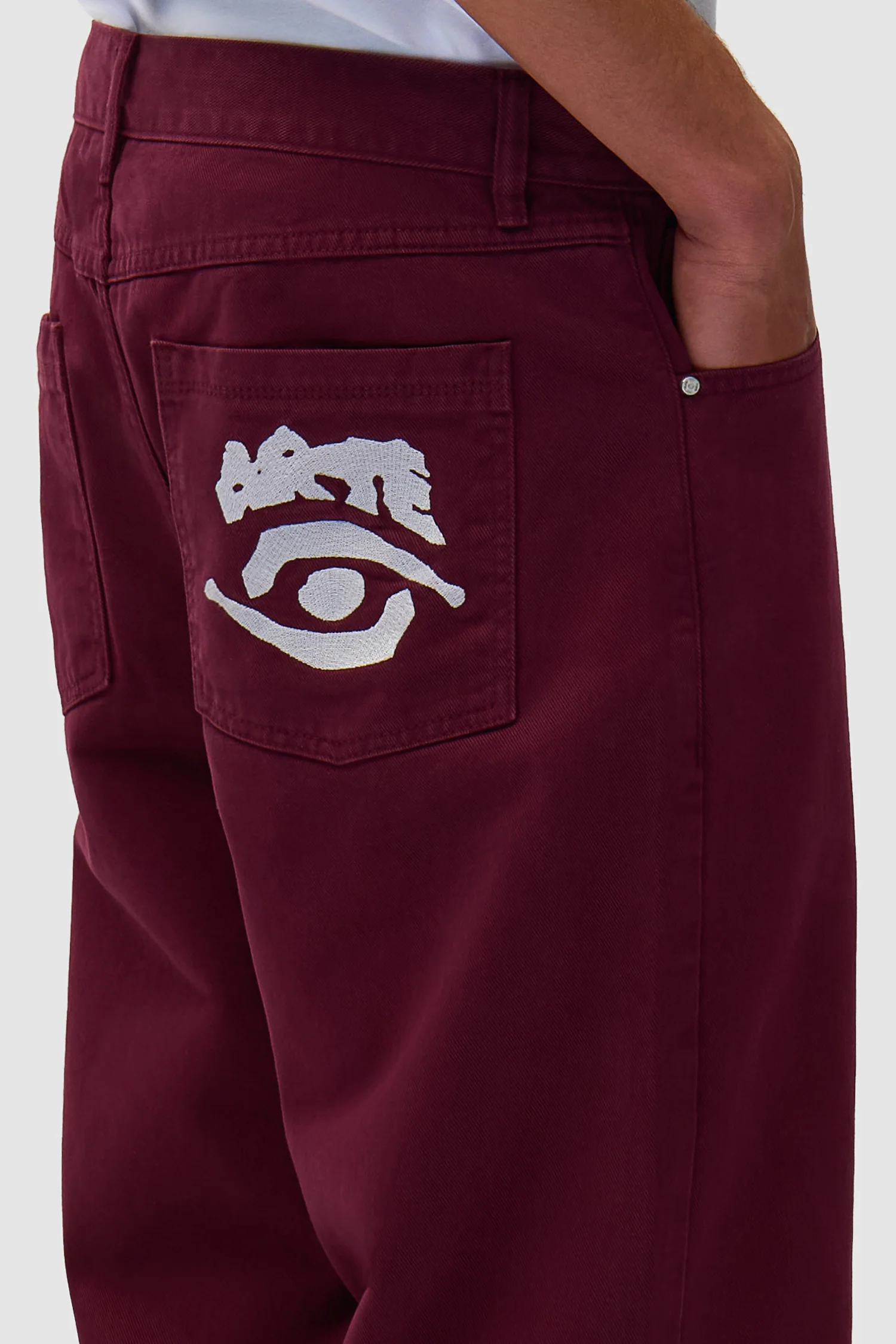 Back Pocket Graphic Pants - Bordeaux - Image 8