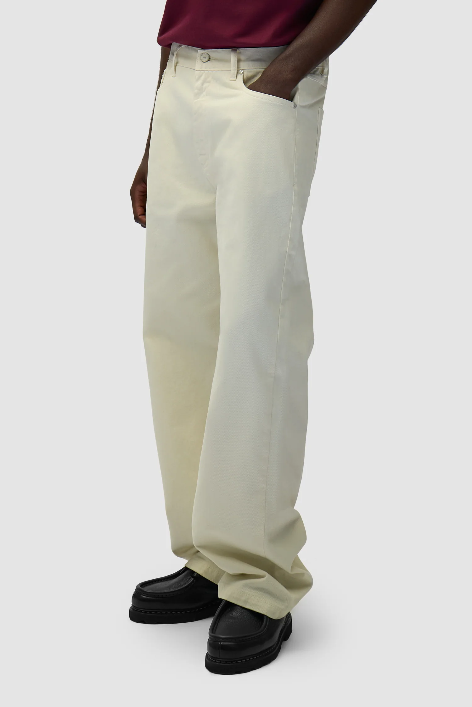 Back Pocket Graphic Pants - Cream - Image 3