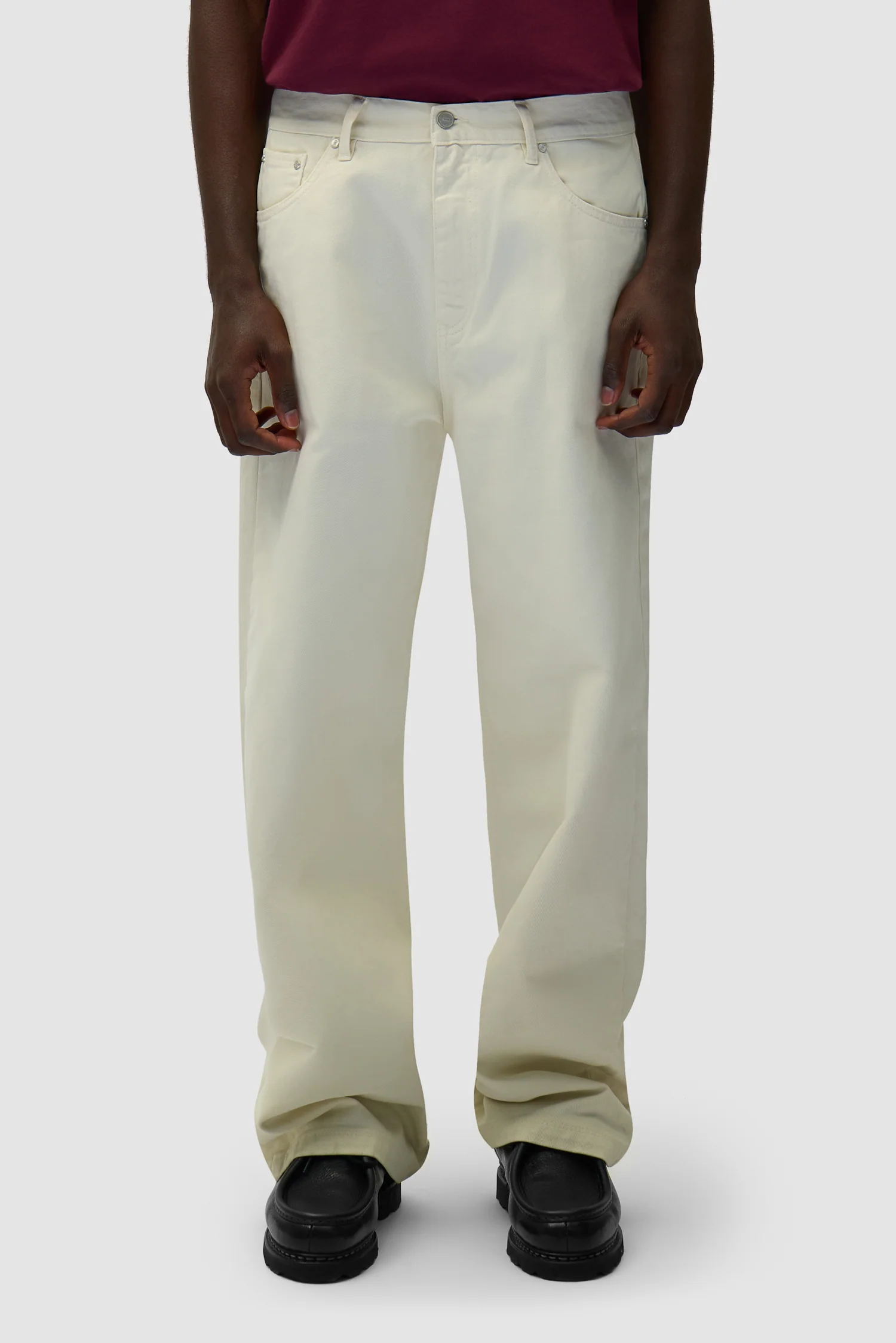 Back Pocket Graphic Pants - Cream - Image 4