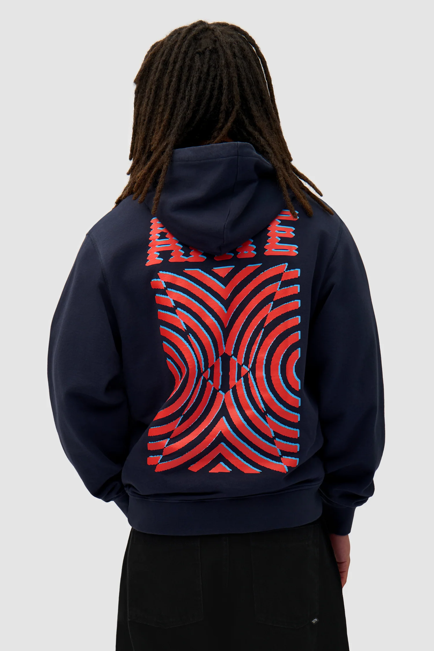 Mural Back Print Hoodie - Navy - Image 2