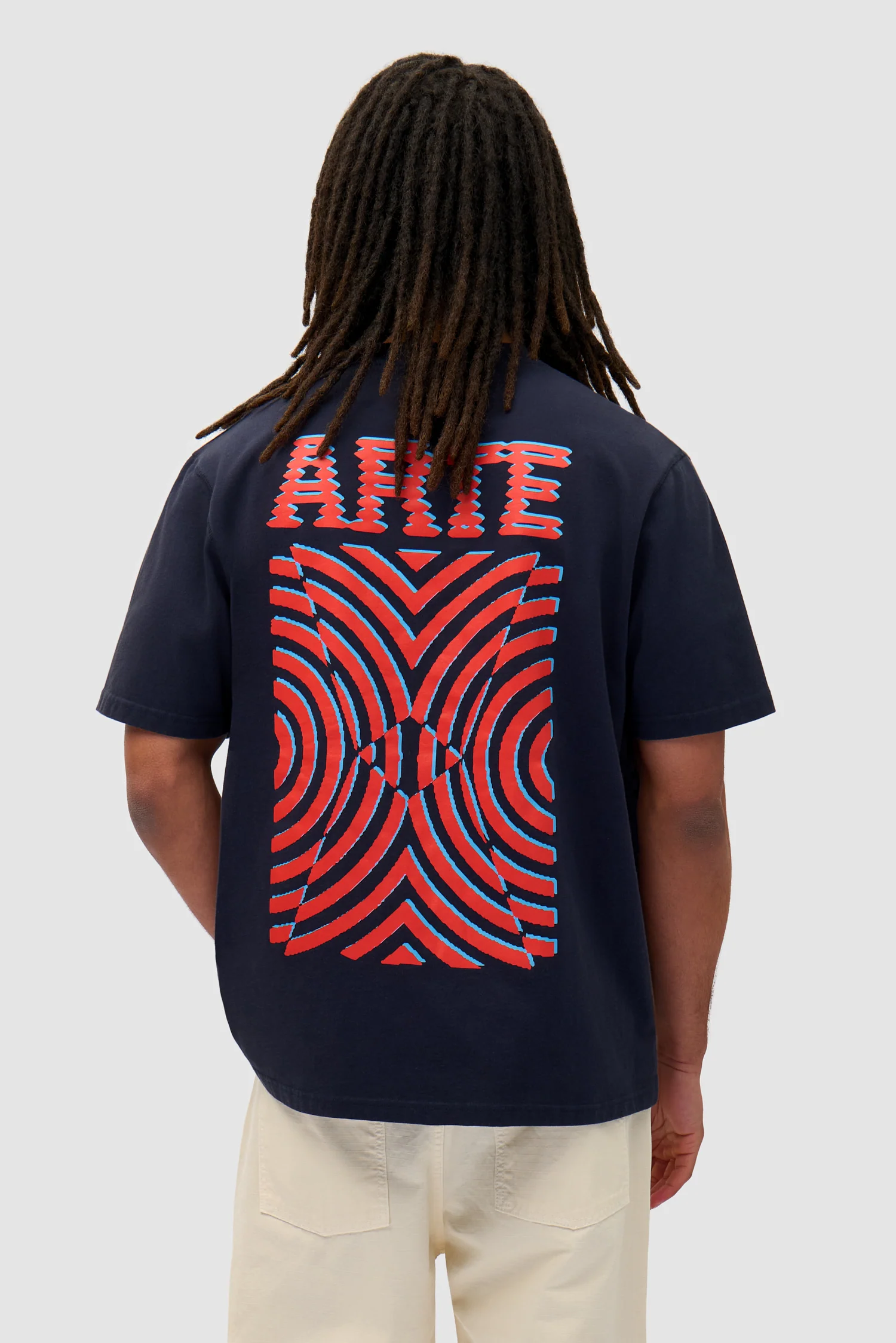 Mural Back Print T-shirt - Navy - Image 2