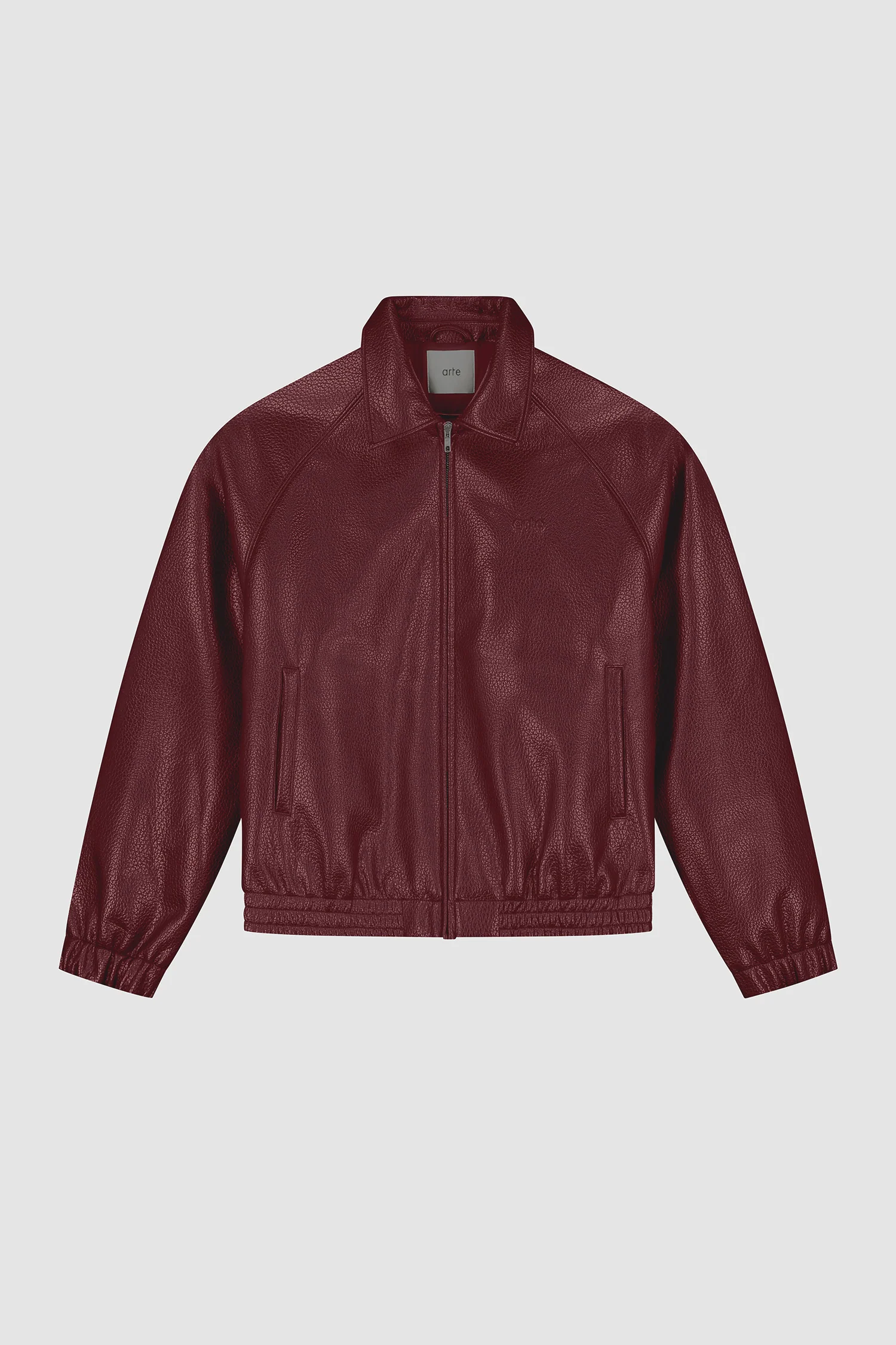 Basic Leather Jacket - Bordeaux - Image 8