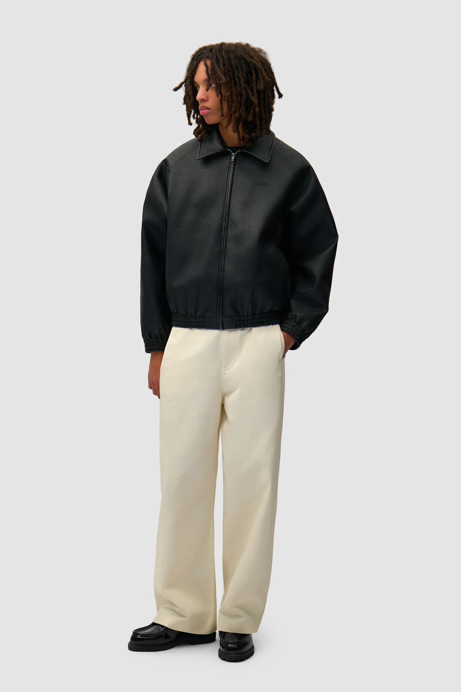 Basic Leather Jacket - Black - Image 5