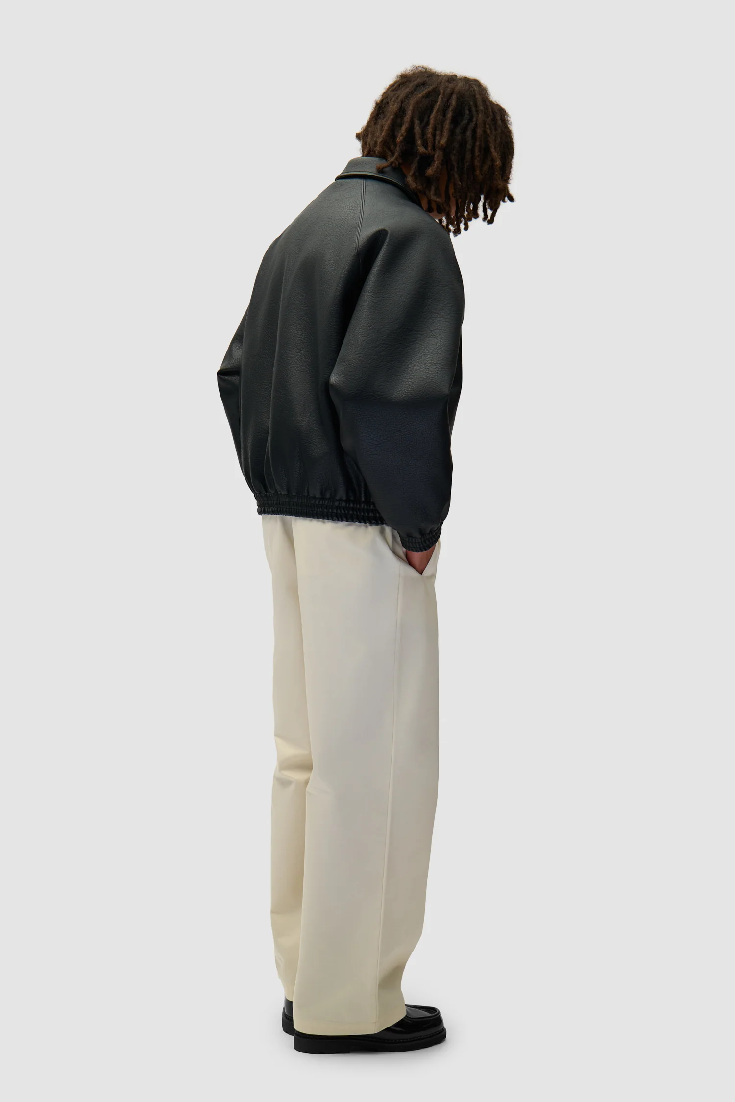 Basic Leather Jacket - Black - Image 6