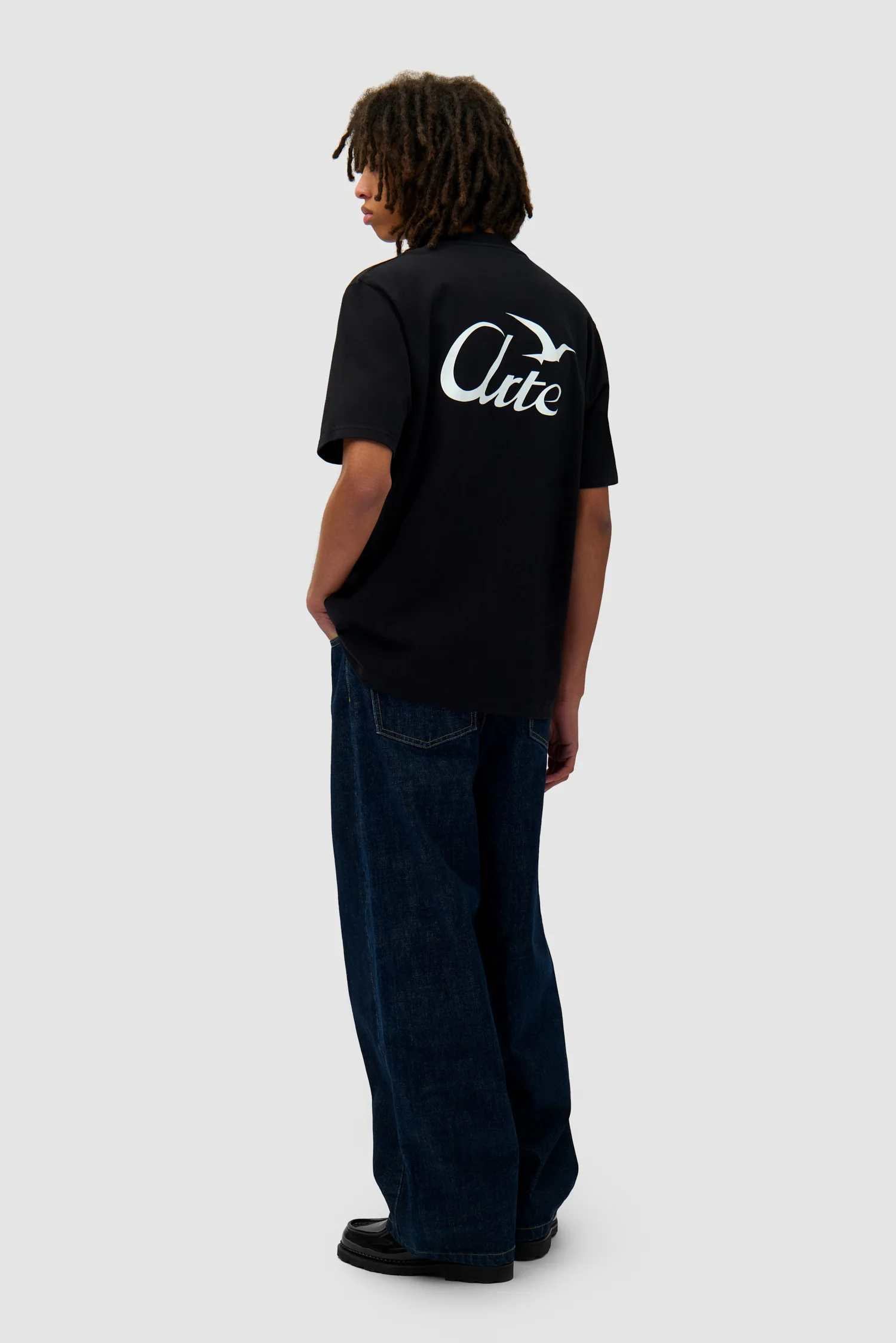 Bird Print T-shirt - Black - Image 5