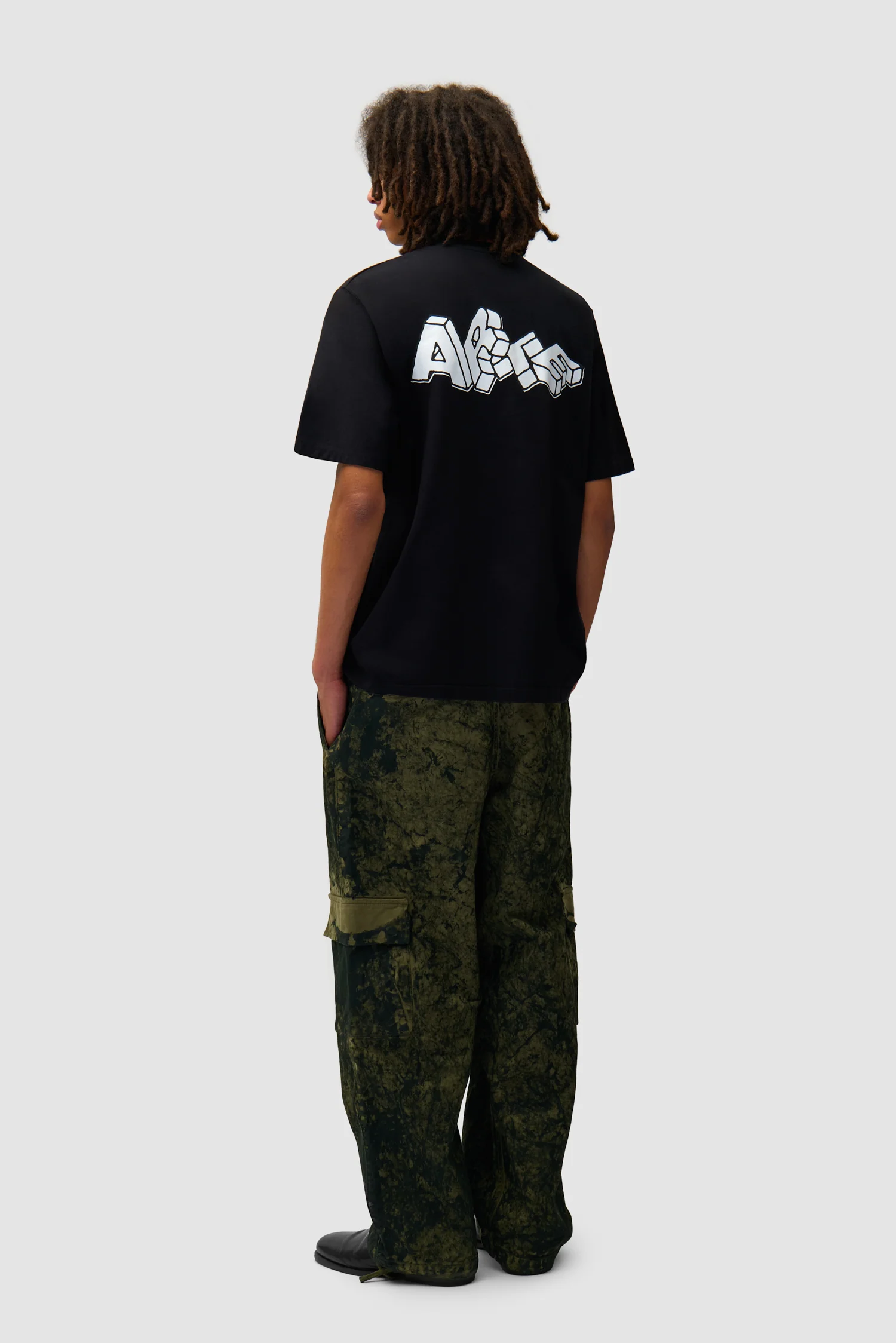 Blocks Print T-shirt - Black - Image 5
