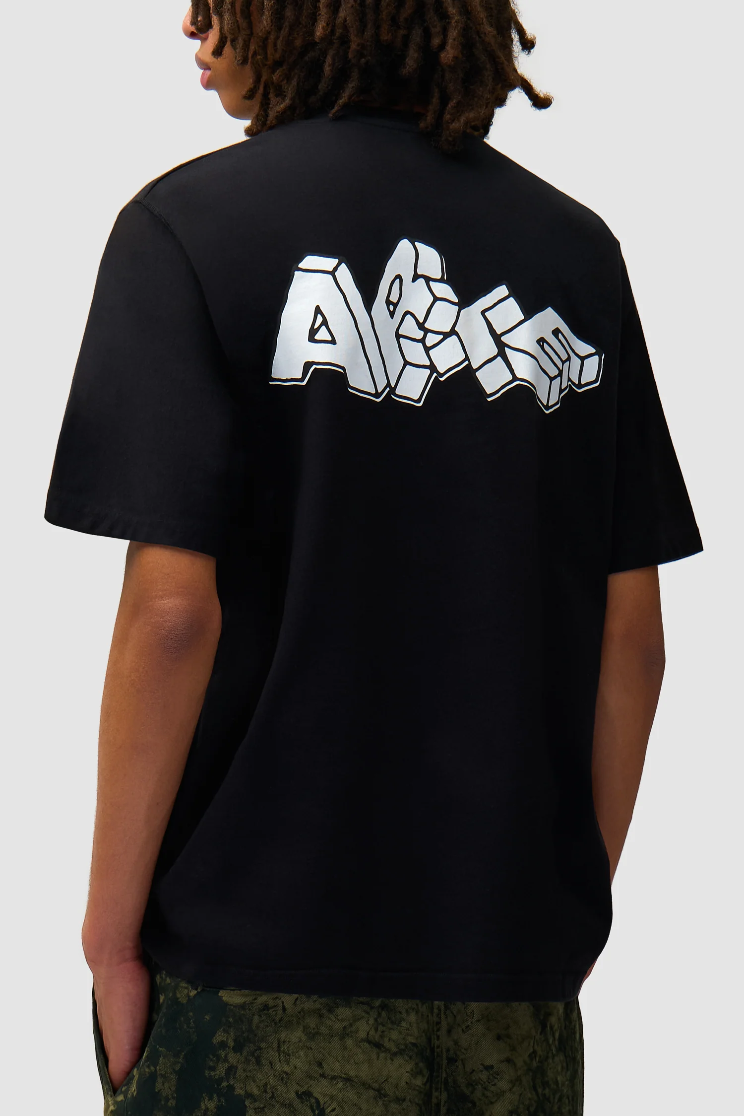Blocks Print T-shirt - Black - Image 7