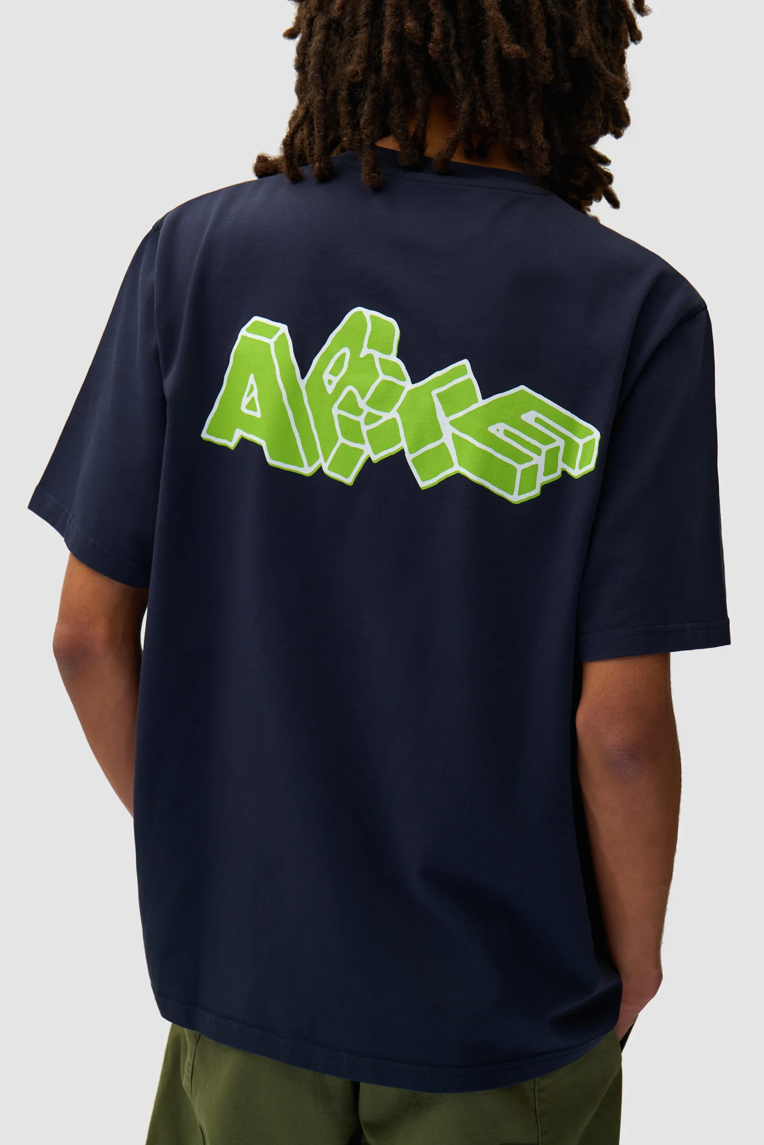 Blocks Print T-shirt - Navy - Image 7