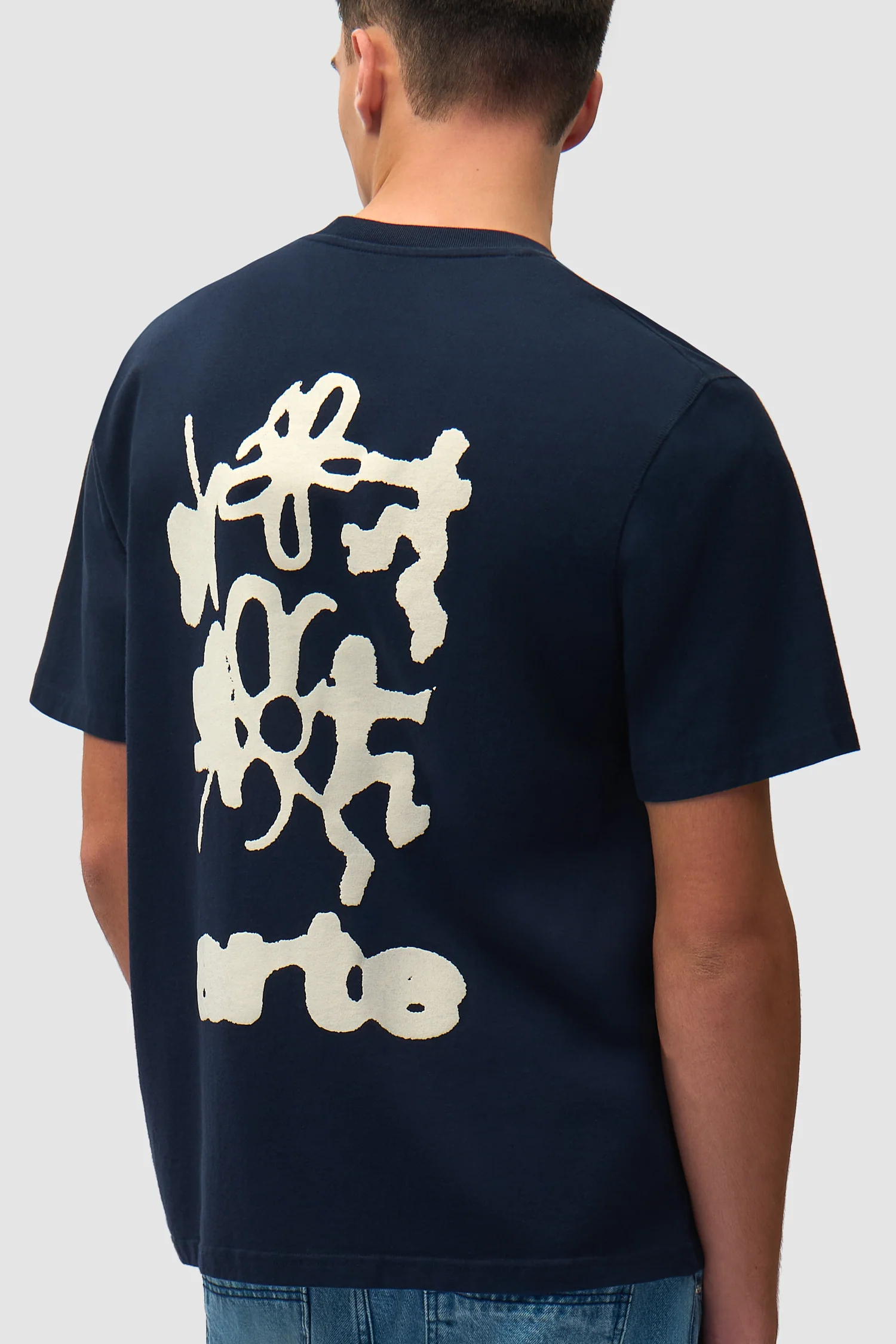 Blurry Back Print - Navy - Image 7